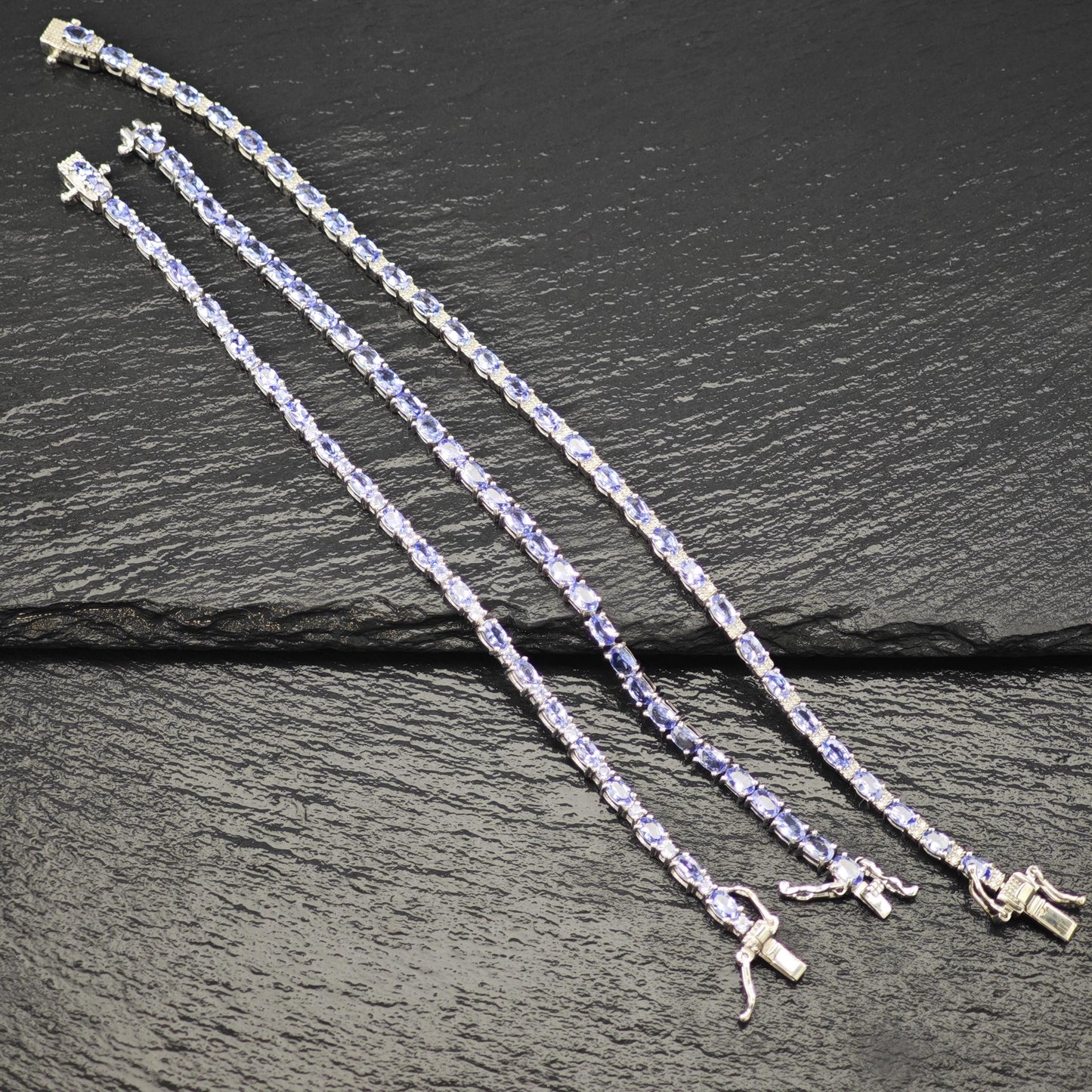 Choice of Tanzanite Line Bracelets Sterling Silver