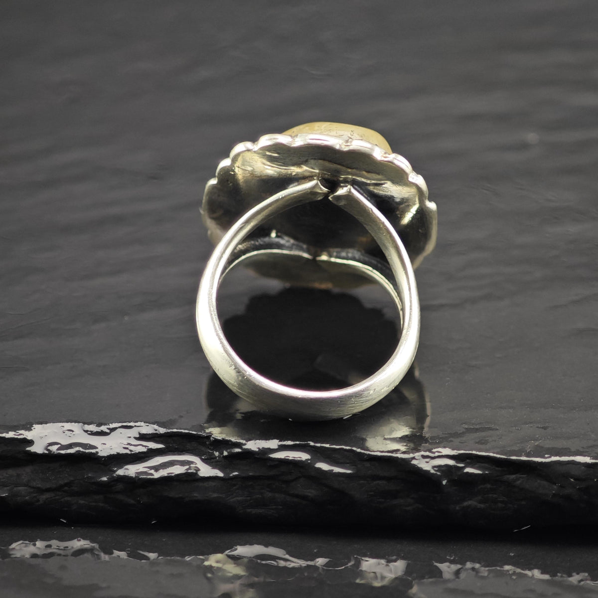 Rutilated Quartz Sterling Silver Ring Sz 8 R6868