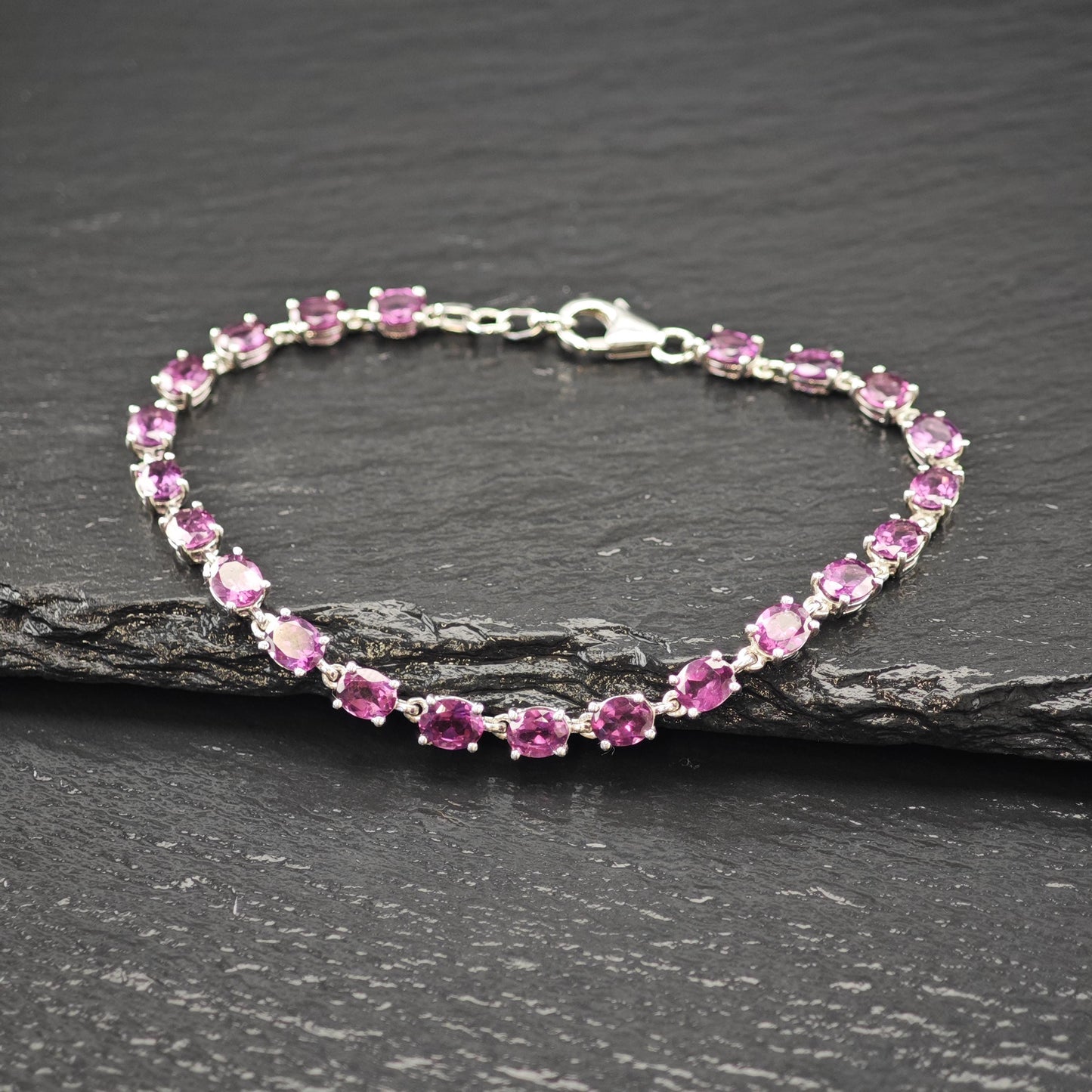 Choice of Natural Gemstone Line Bracelets Sterling Silver