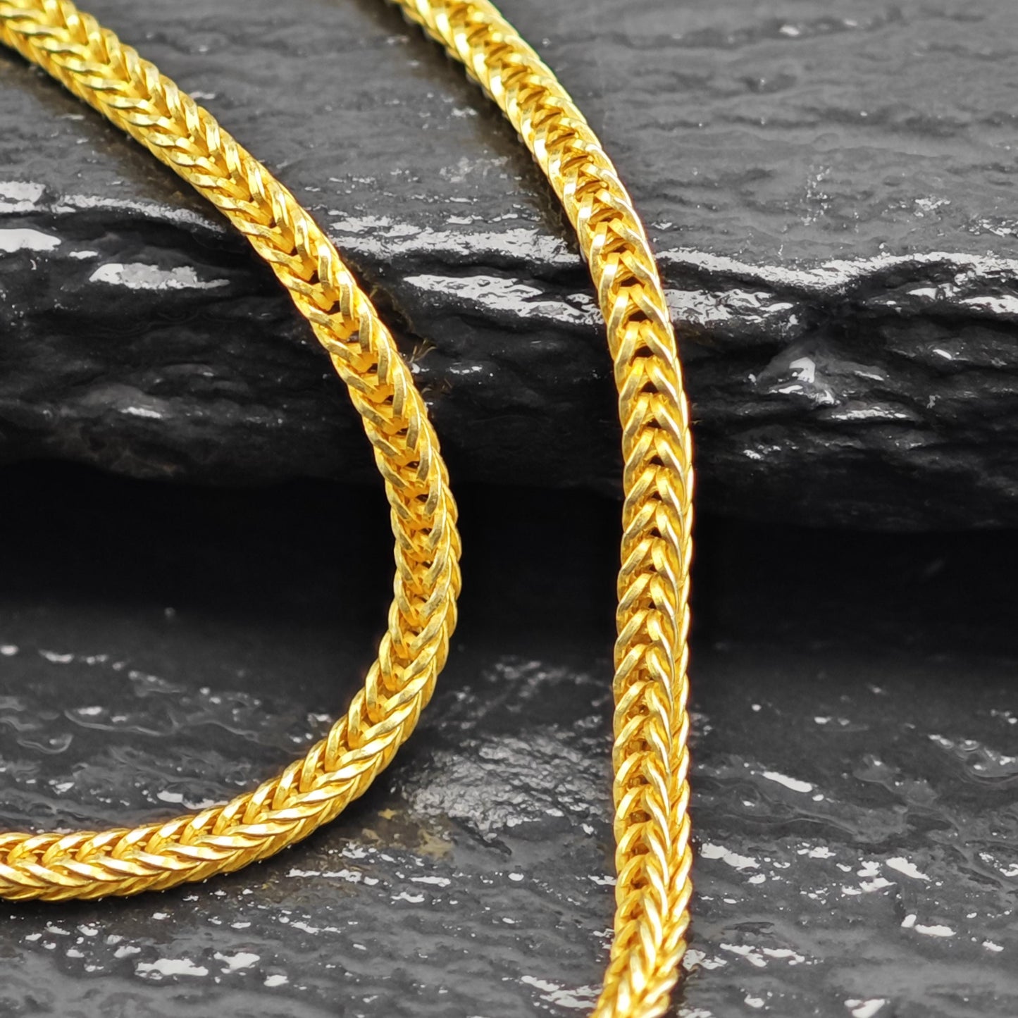 Foxtail Gold Plated Chain Sterling Silver Necklace N2751