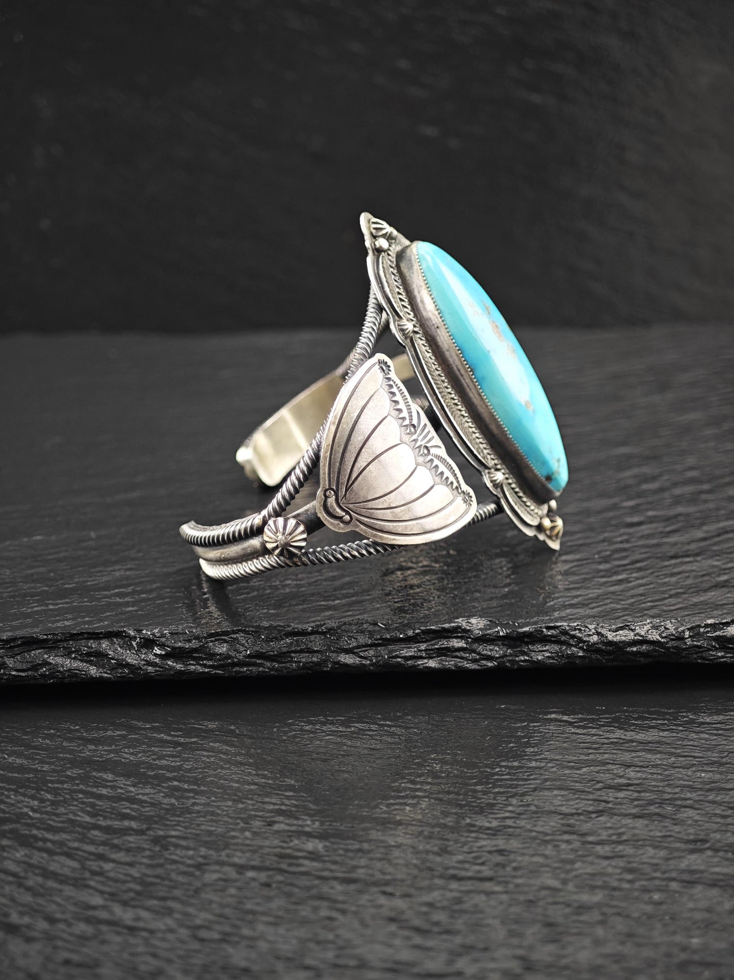 Large Native American, Cuff Bracelet Sterling Silver