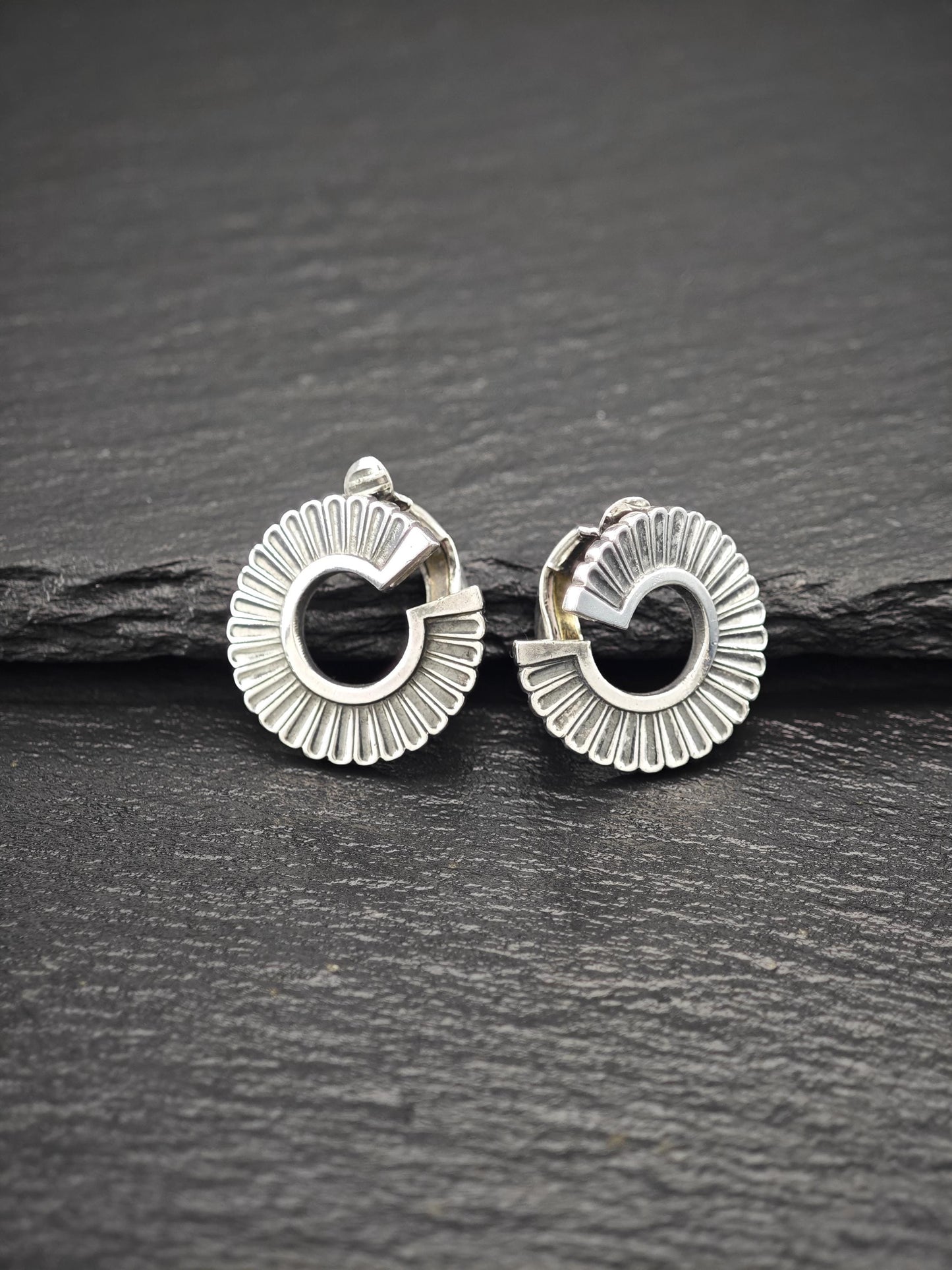 Georg Jensen 310, Geometric, Earring Brooch Set Sterling Silver