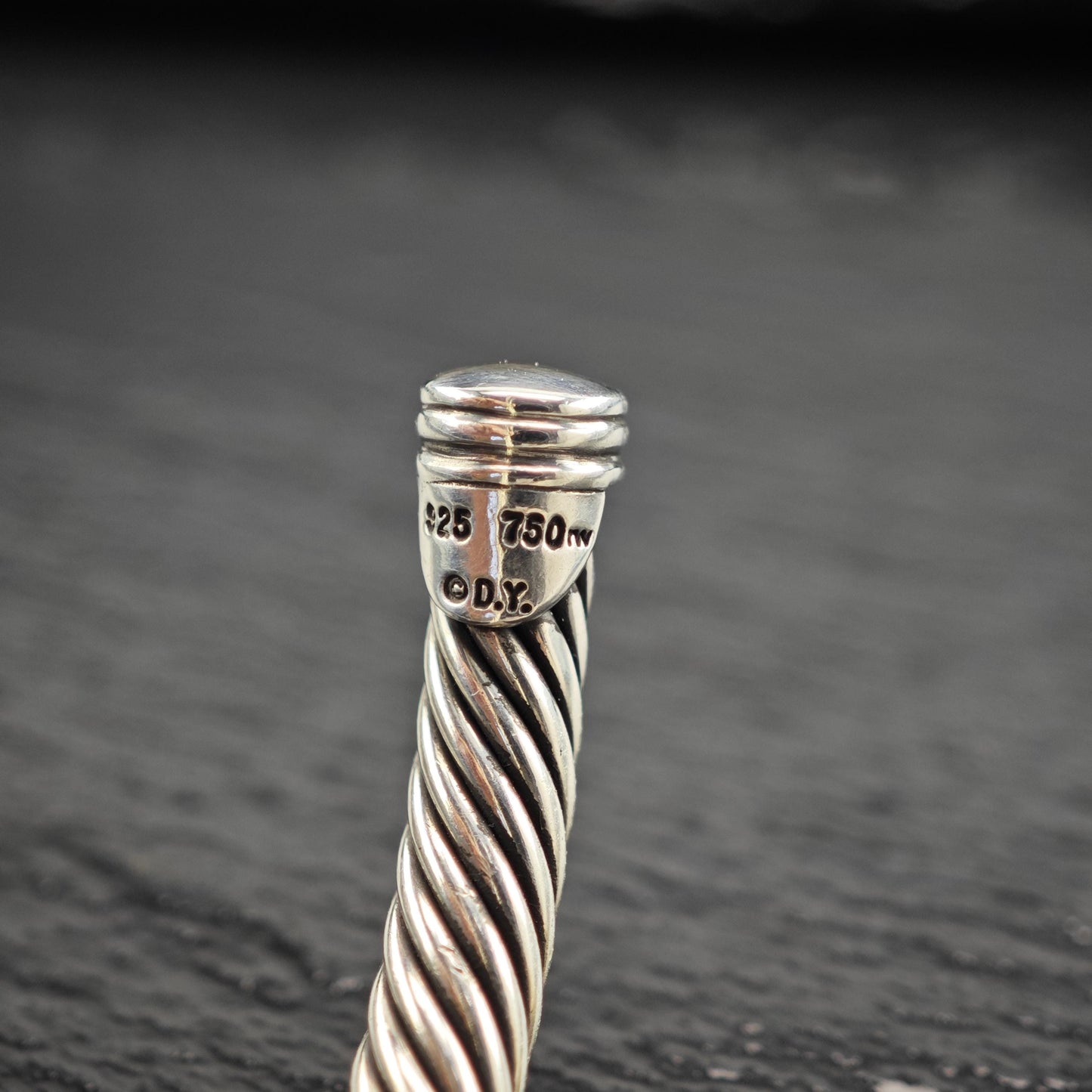 Choice of David Yurman 5mm Diamond, 18K Gold Accent Cuff Bracelet Sterling Silver