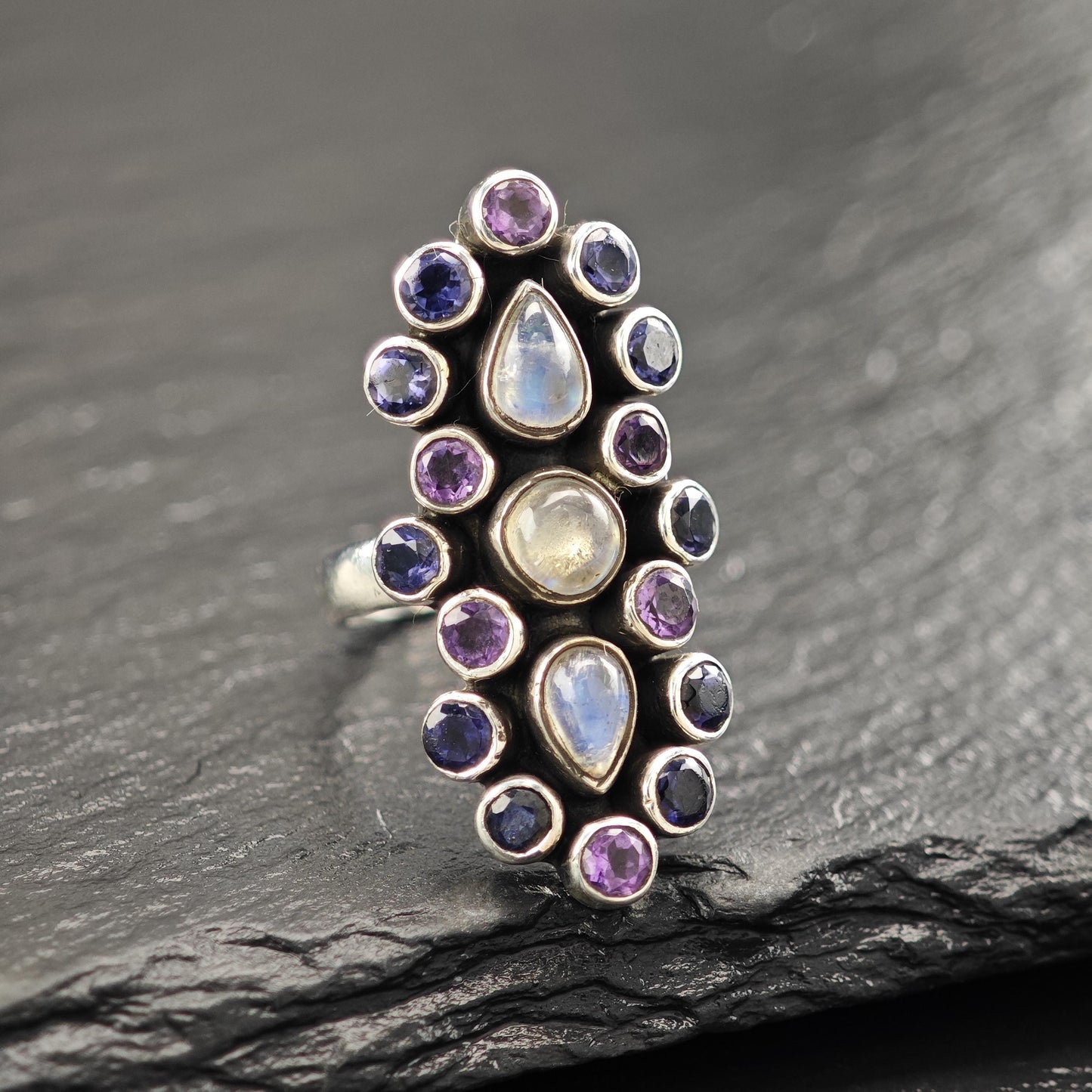 Nicky Butler Moonstone, Amethyst Ring Sterling Silver R5816