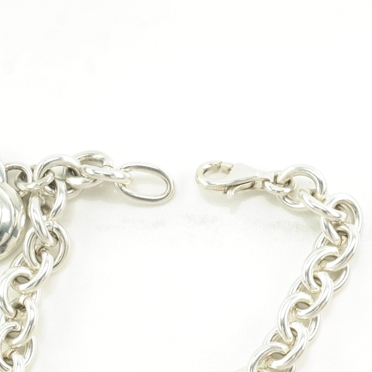 Choice: Vintage Sterling Silver Link Bracelet Heart Charm