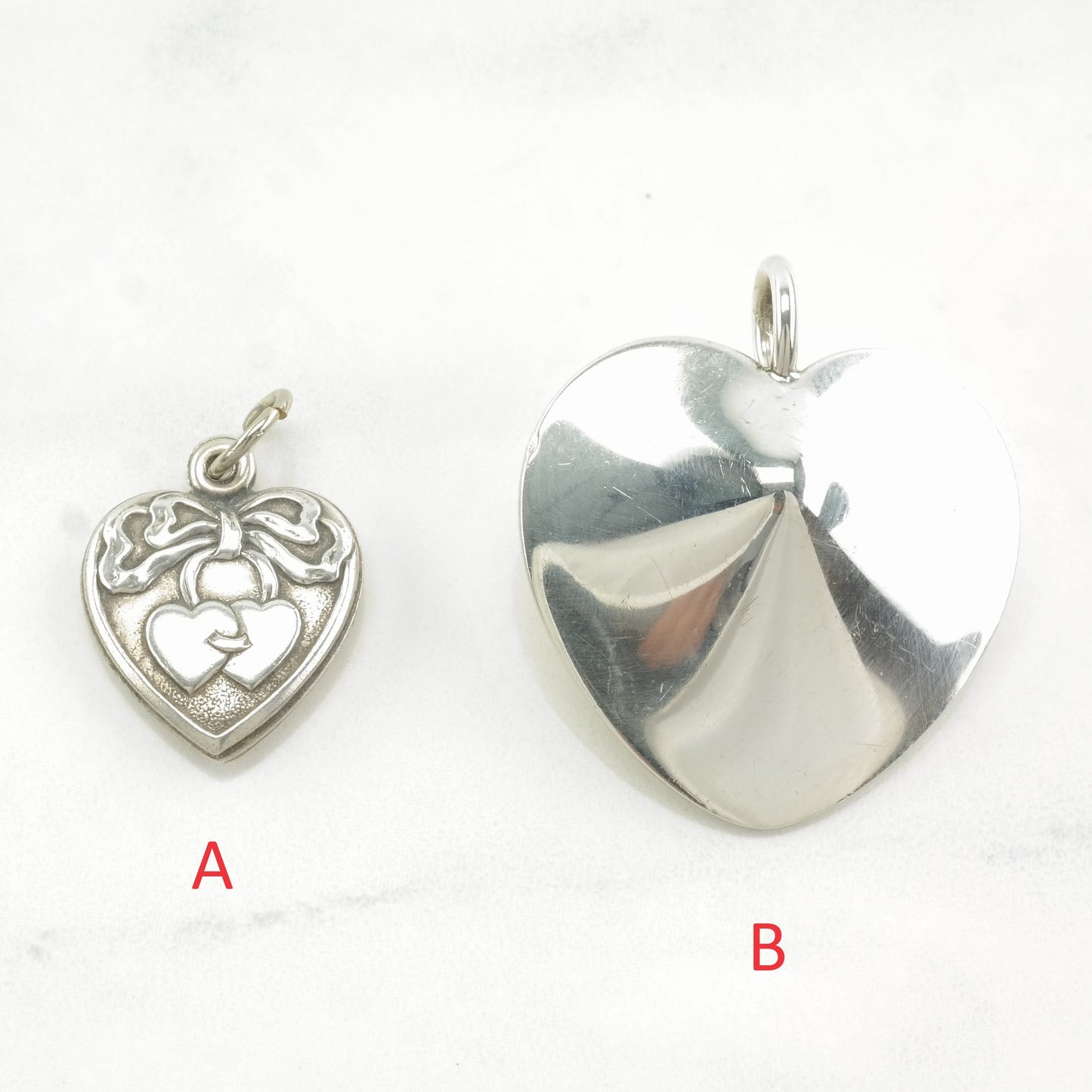 Choice of Vintage Heart Sterling Silver Pendant