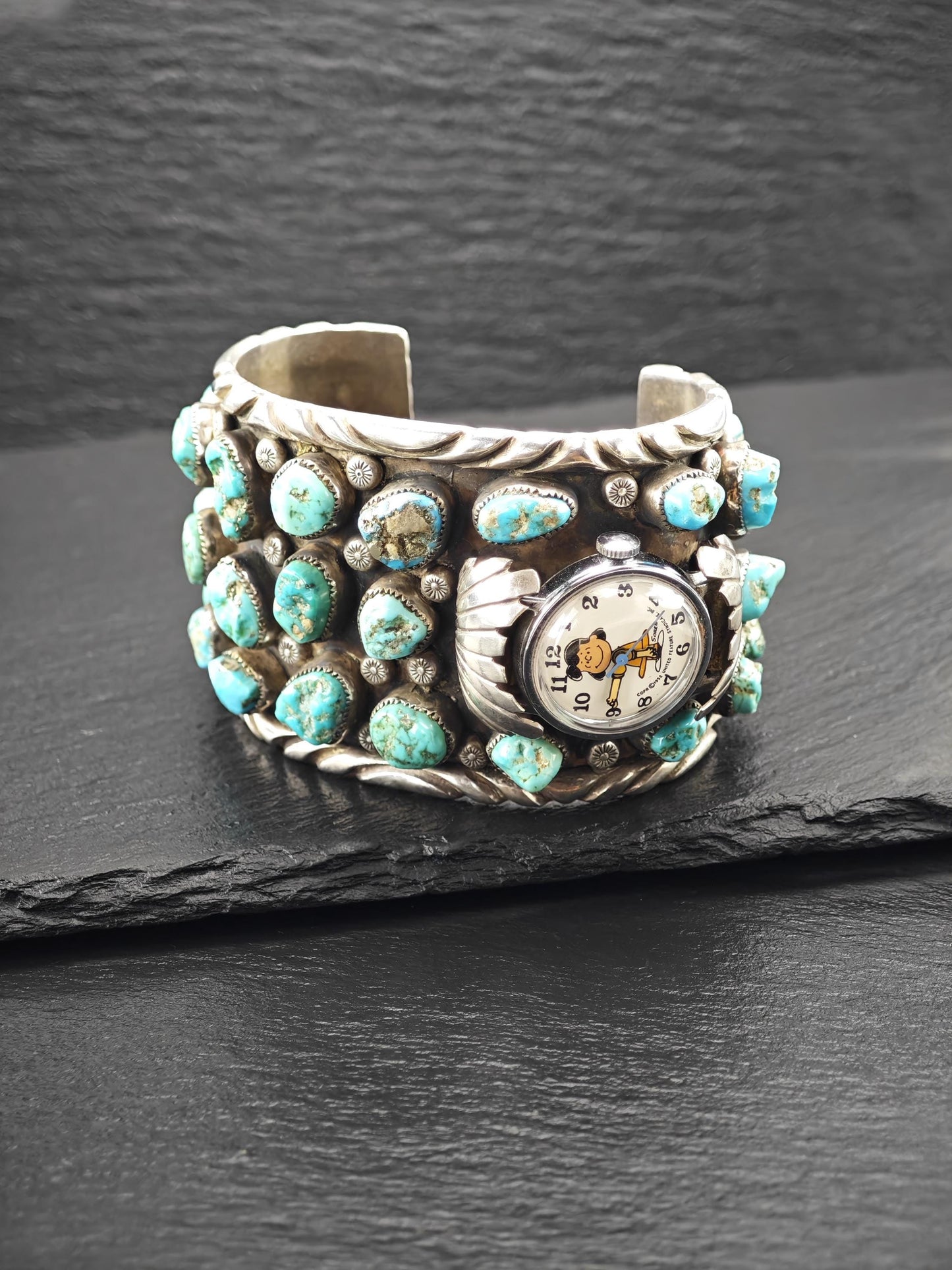 Charly Brown, Native American, Watch Cuff Bracelet Sterling Silver