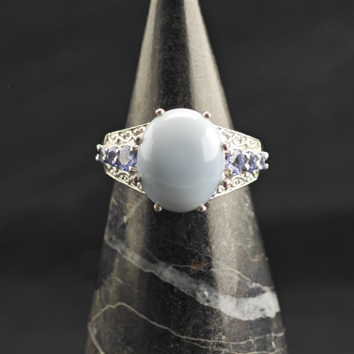 Blue Stone Tanzanite Sterling Silver Ring Sz 5 R6744