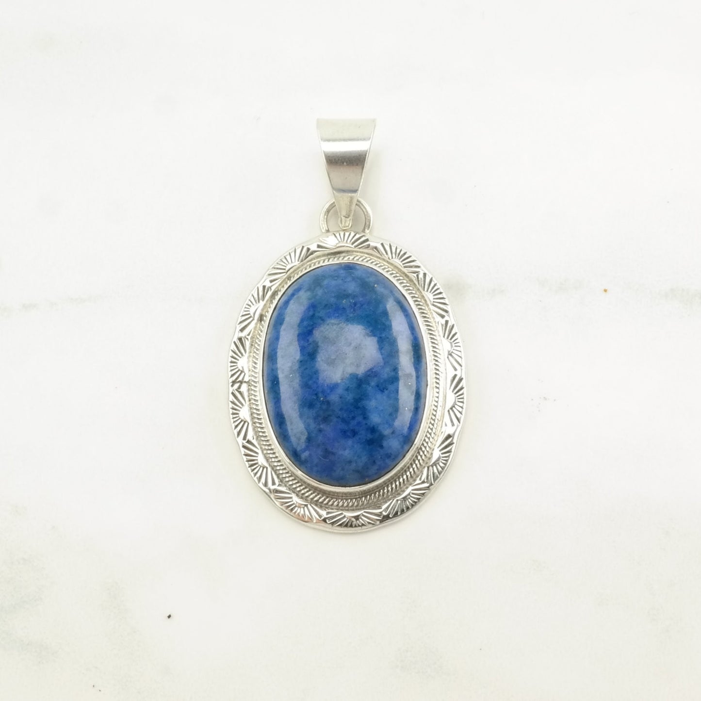 Native American Sodalite Sterling Silver Pendant