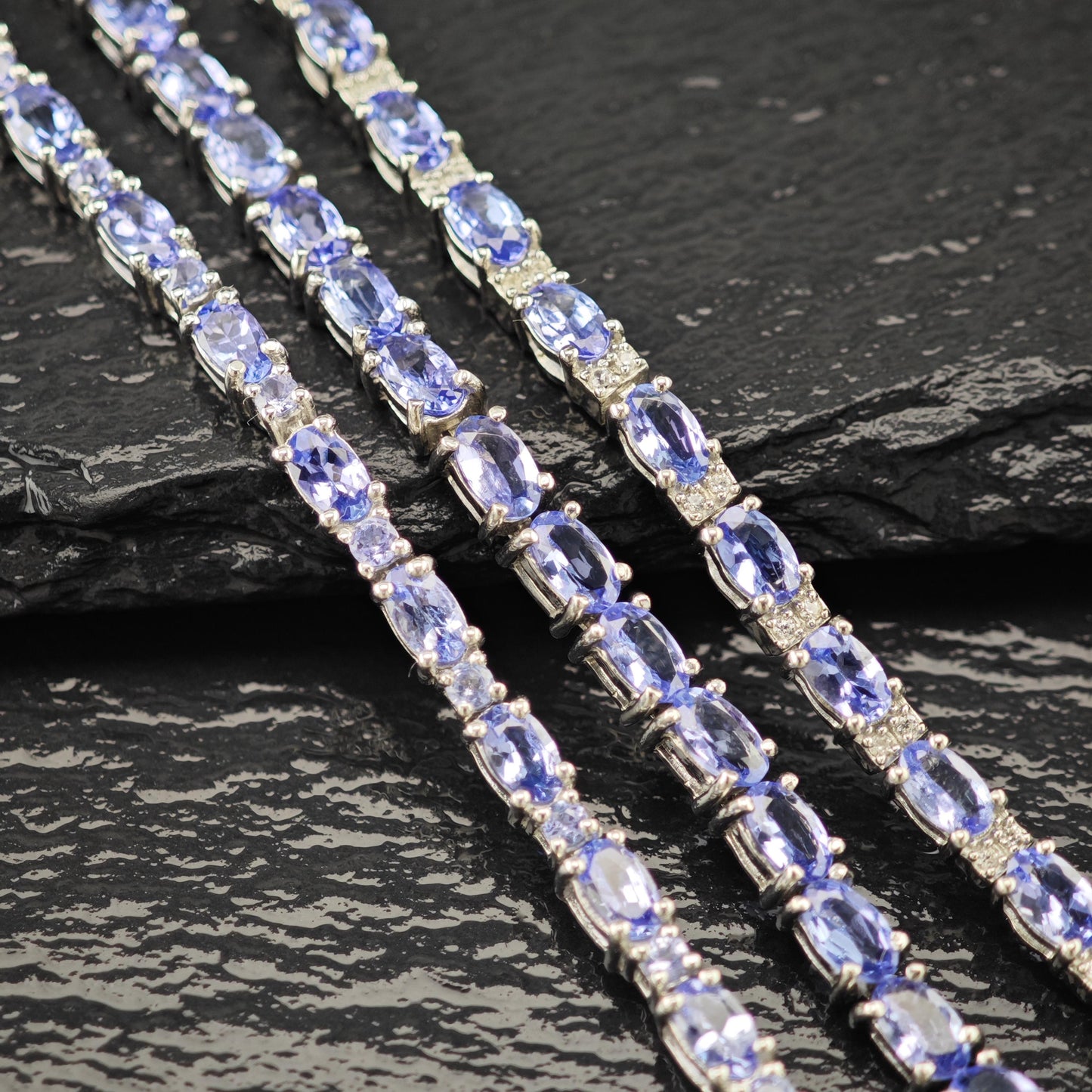 Choice of Tanzanite Line Bracelets Sterling Silver