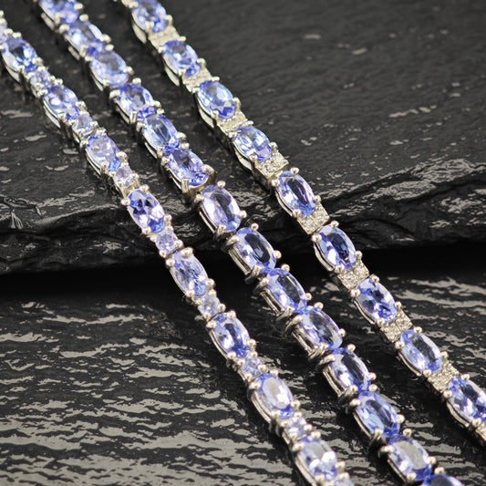 Choice of Tanzanite Line Bracelets Sterling Silver