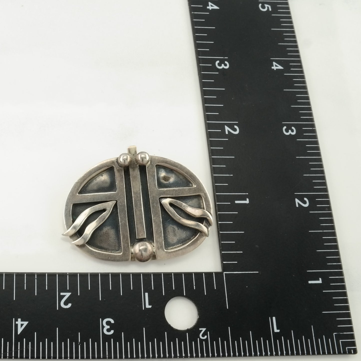 Vintage Modernist Abstract Brooch Sterling Silver