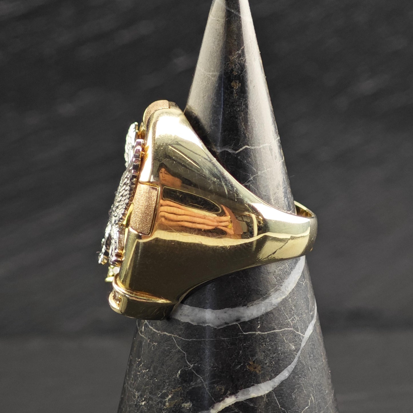 Large Eagle Gold Plated Sterling Silver Ring Sz 11 R6722