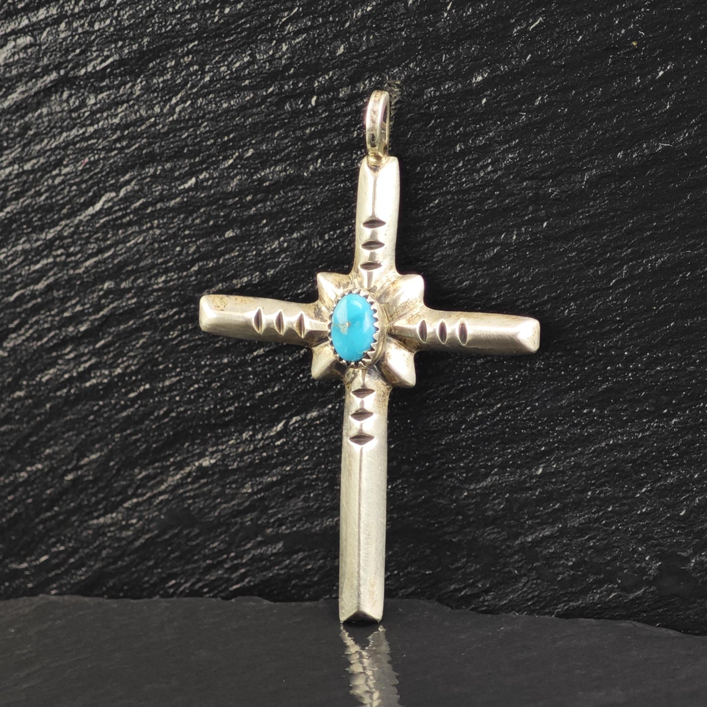 SW Turquoise Cross Pendant Sterling Silver P3073