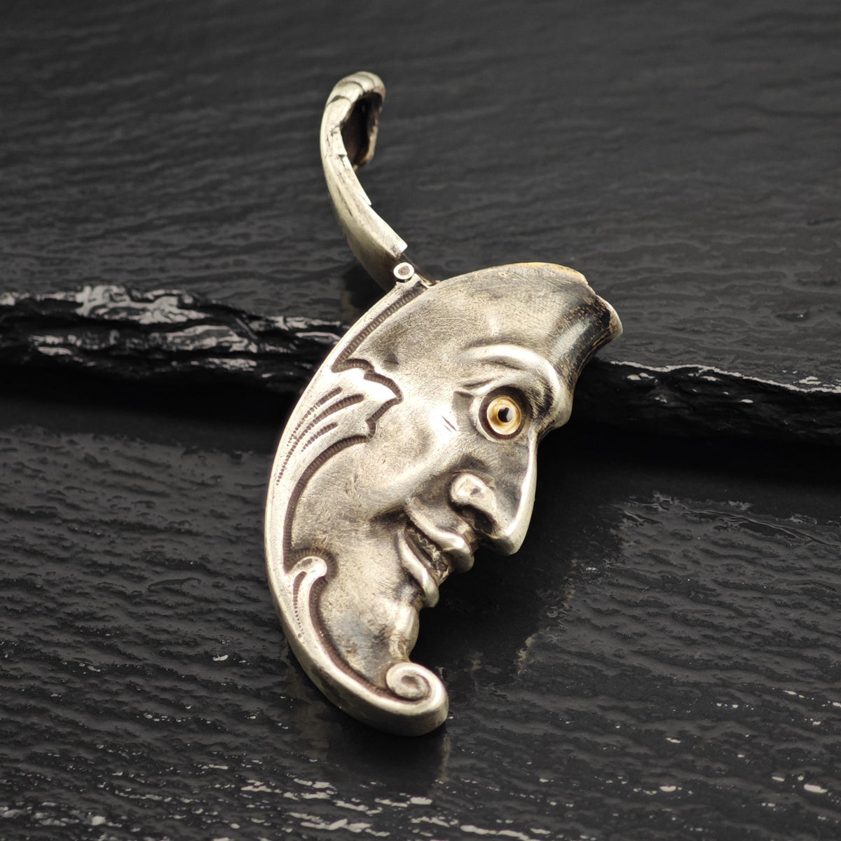 David Bowles Moon Face Match Case Sterling Silver MISC0401