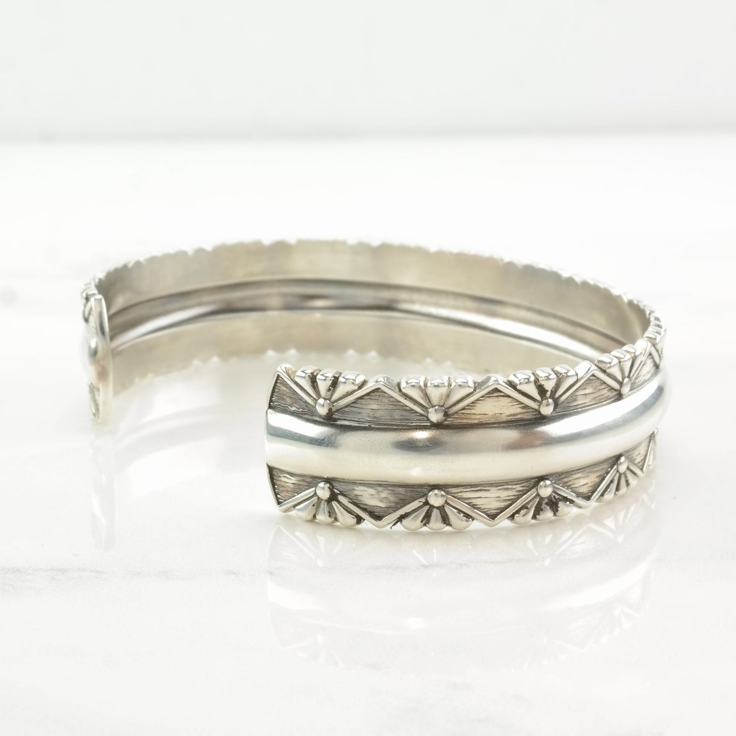 Southwest Sterling Silver Cuff Bracelet Ornate