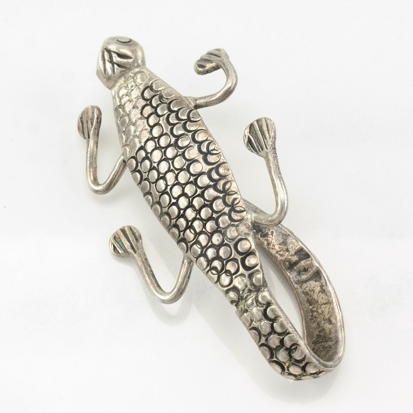 Vintage Lizard Brooch Sterling Silver