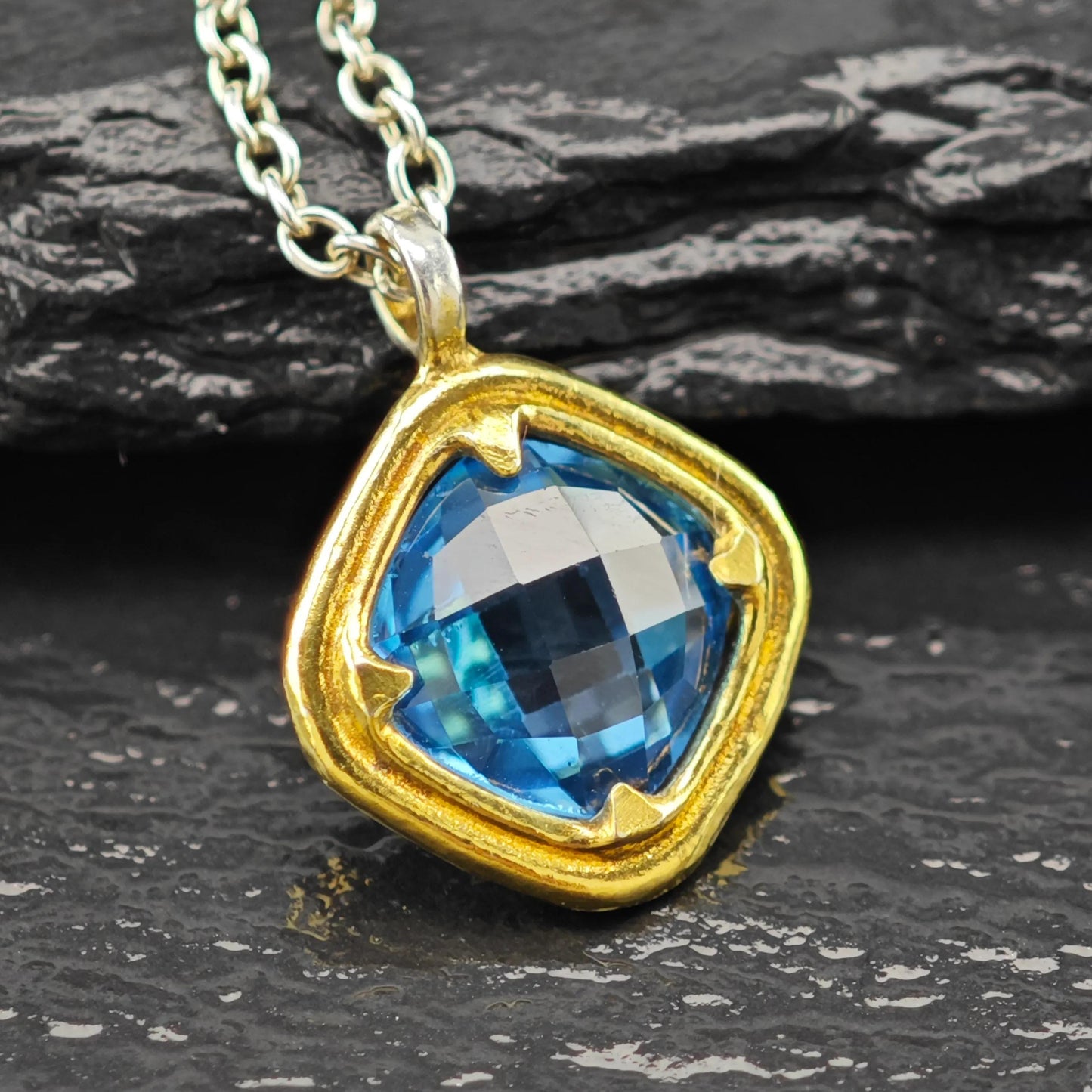 Gurhan Sterling Silver Blue, Gold Topaz Necklace