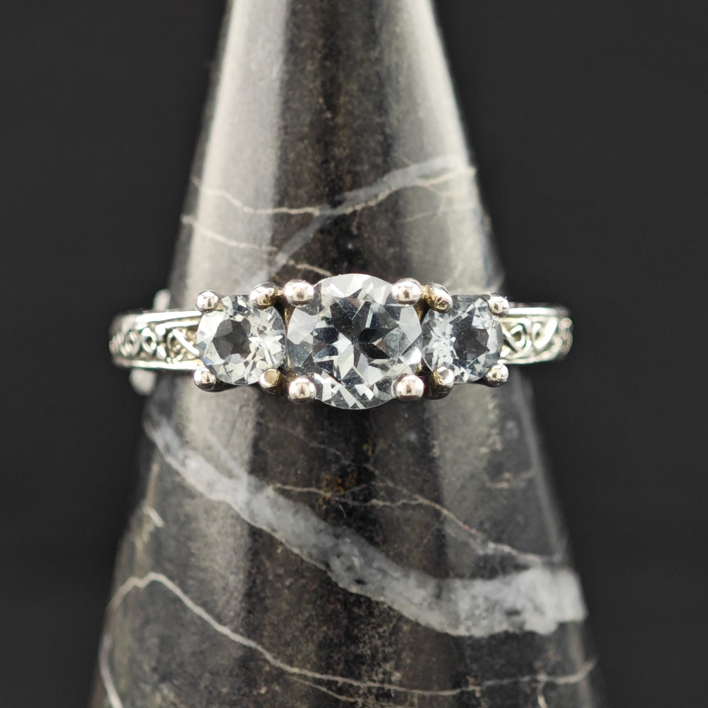 Zircon Statement Ring Sterling Silver Jewelry Size 8