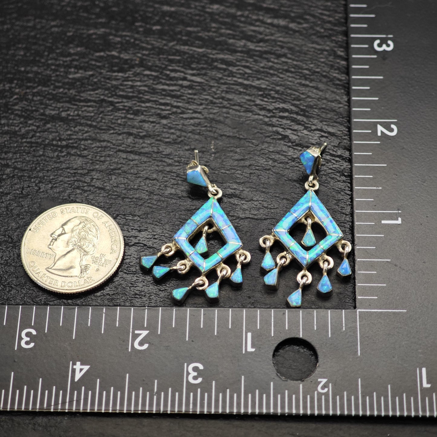 Blue Lab Opal Sterling Silver Stud Earrings ER3178
