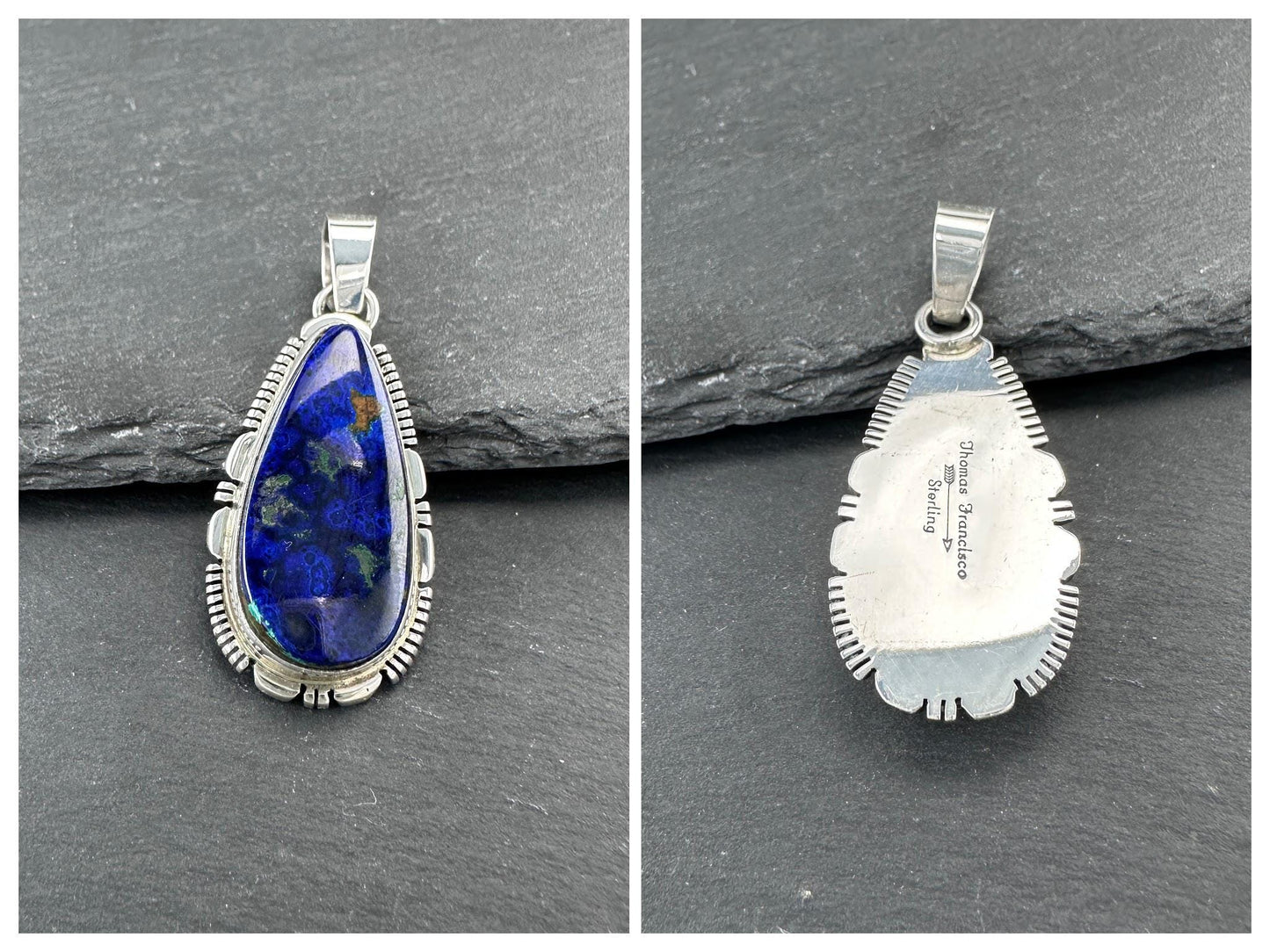 Choice of Vintage Blue Gemstone Pendants Sterling Silver