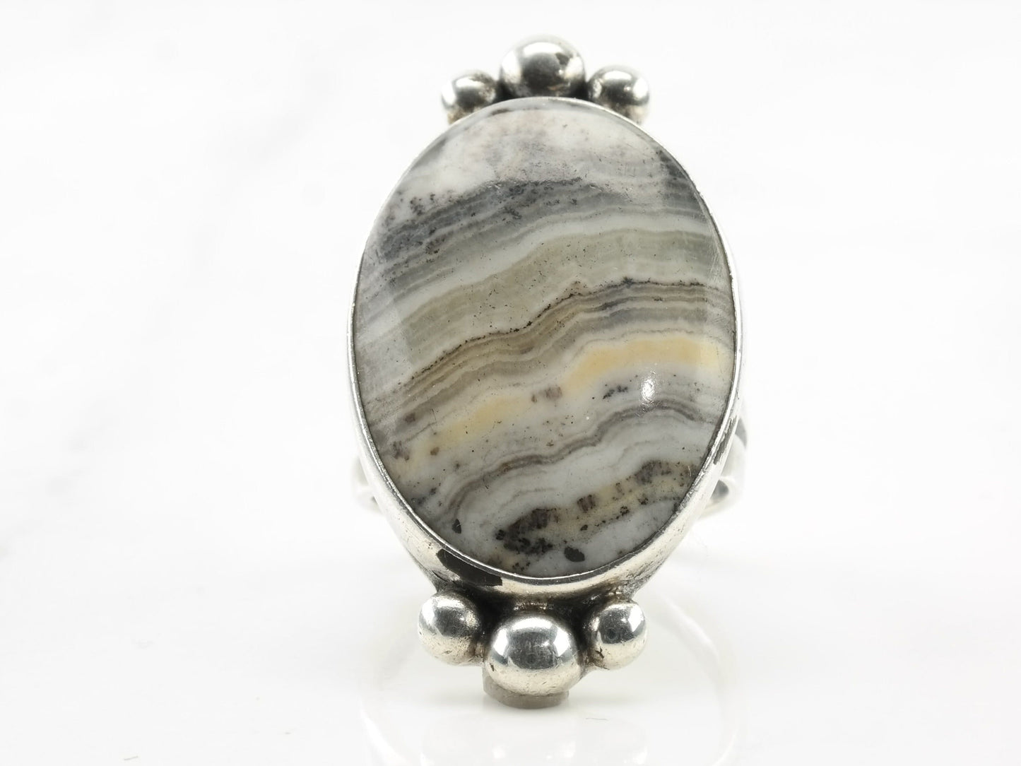 Southwest Silver Ring Jasper Sterling Size 5 1/2