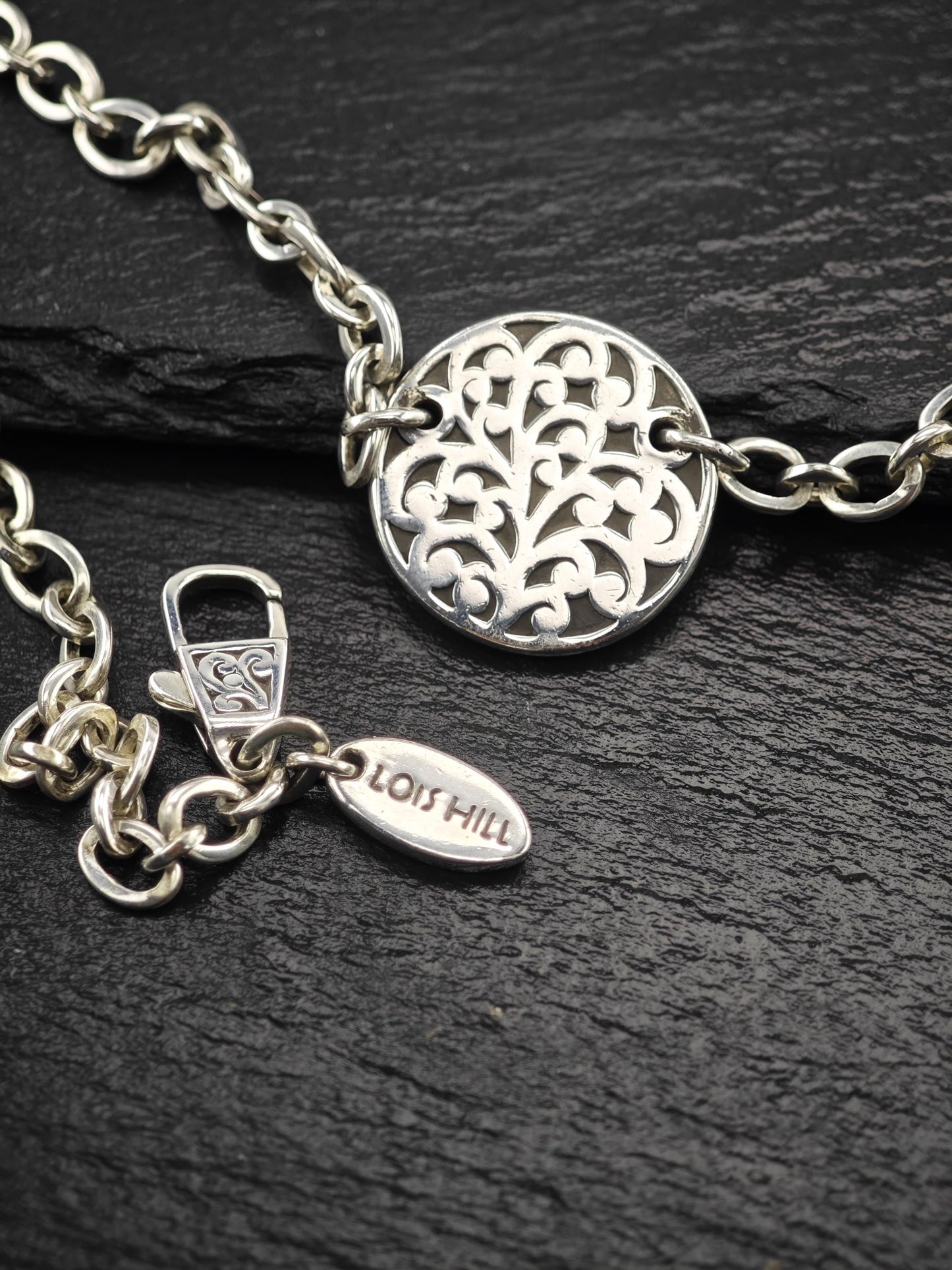 Lois Hill Filigree, Overlay Necklace Sterling Silver N2474