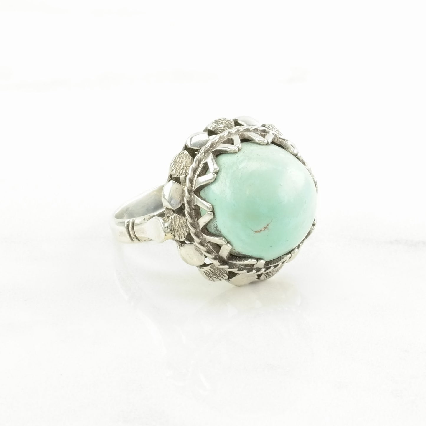 Sterling Silver Ring Turquoise Like Dry Creek Color Light Blue Size 8