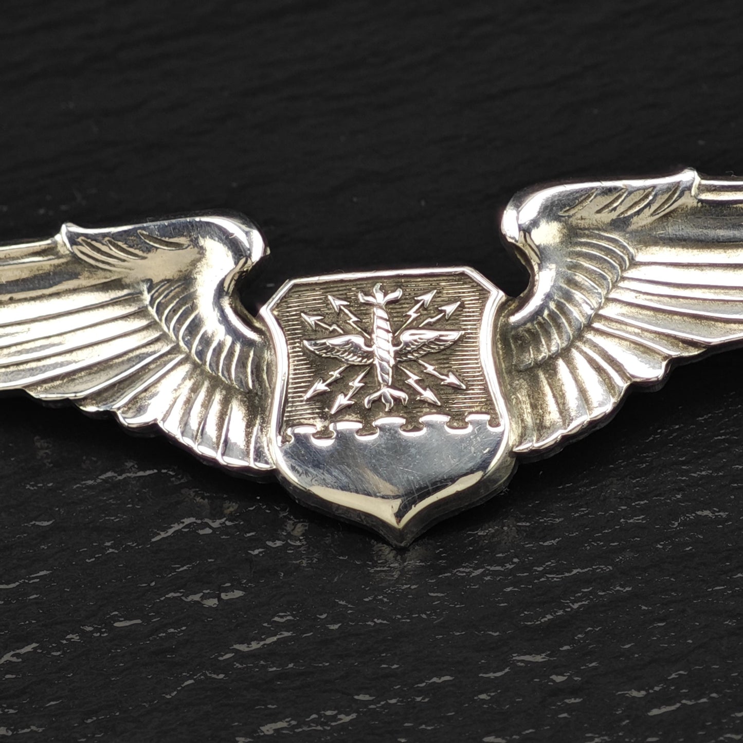 WW2 Sterling Silver Brooch, USAF Navigator Observer Wings