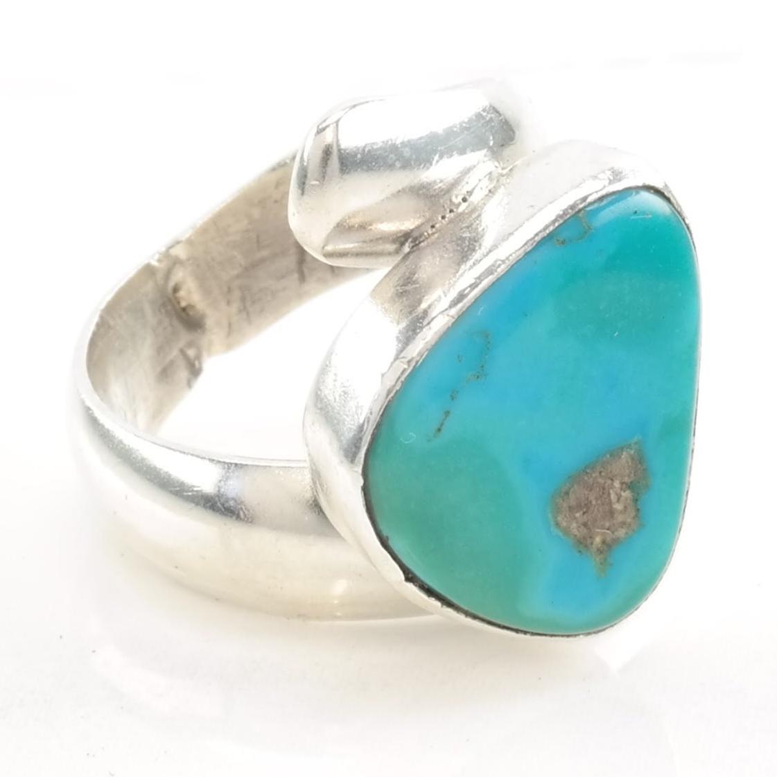 Vintage Southwest Silver Ring Turquoise Size 5