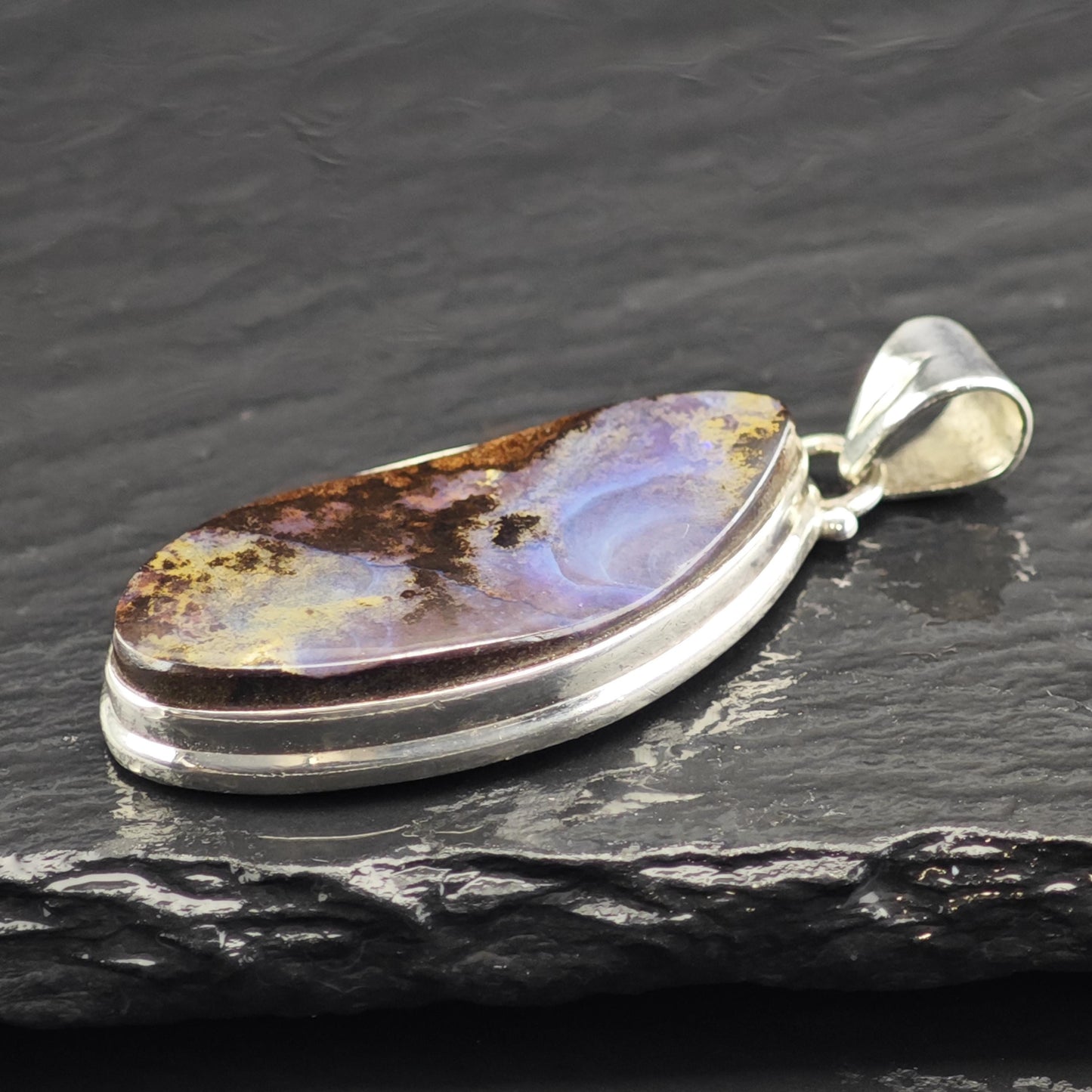 Boulder Opal Pendant Sterling Silver P3038