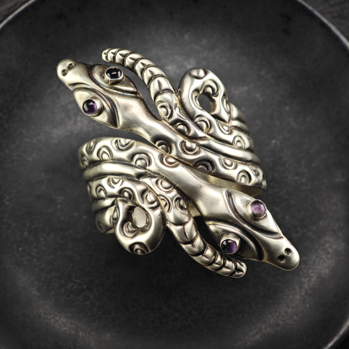 Taxco Snake Clamper Bracelet Sterling Silver Sz 6 1/2" BR3195