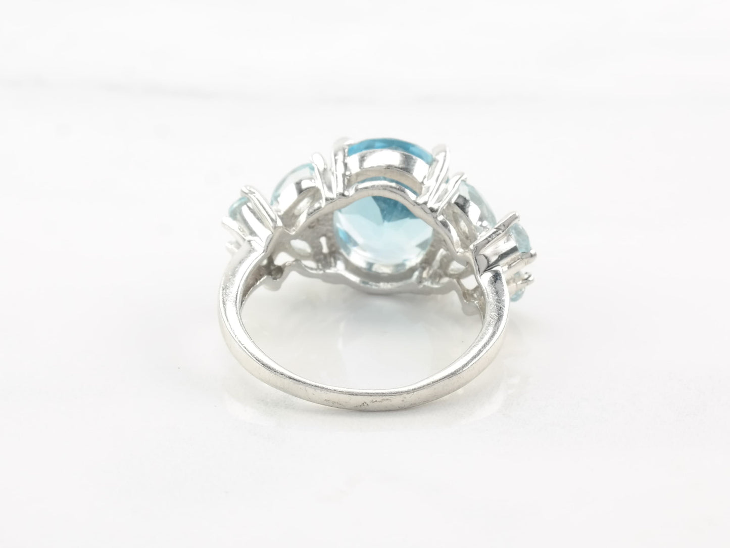 Sterling Silver Ring Topaz Butterfly Size 6 3/4