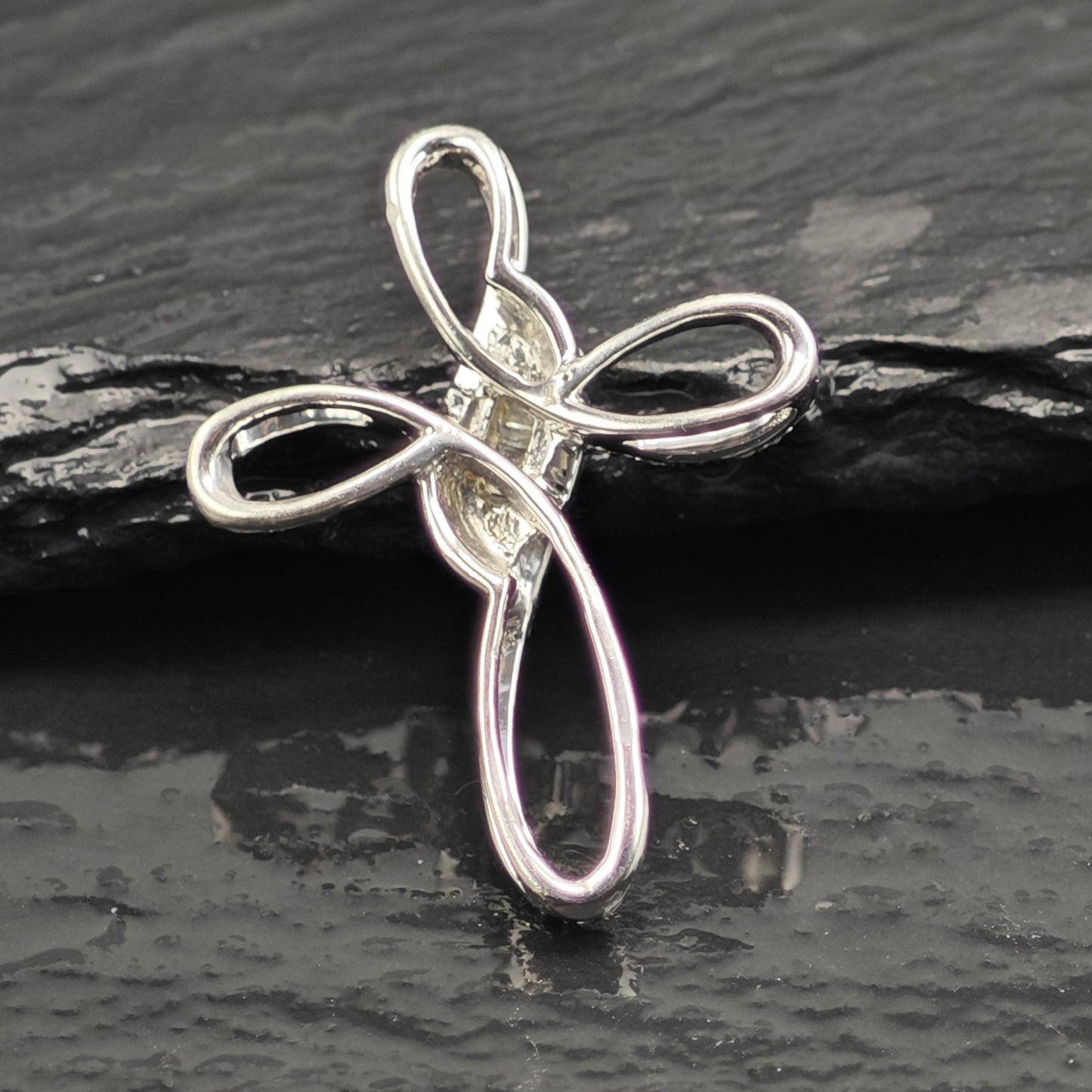 1/3cttw Diamond Cross Sterling Silver Pendant P3051