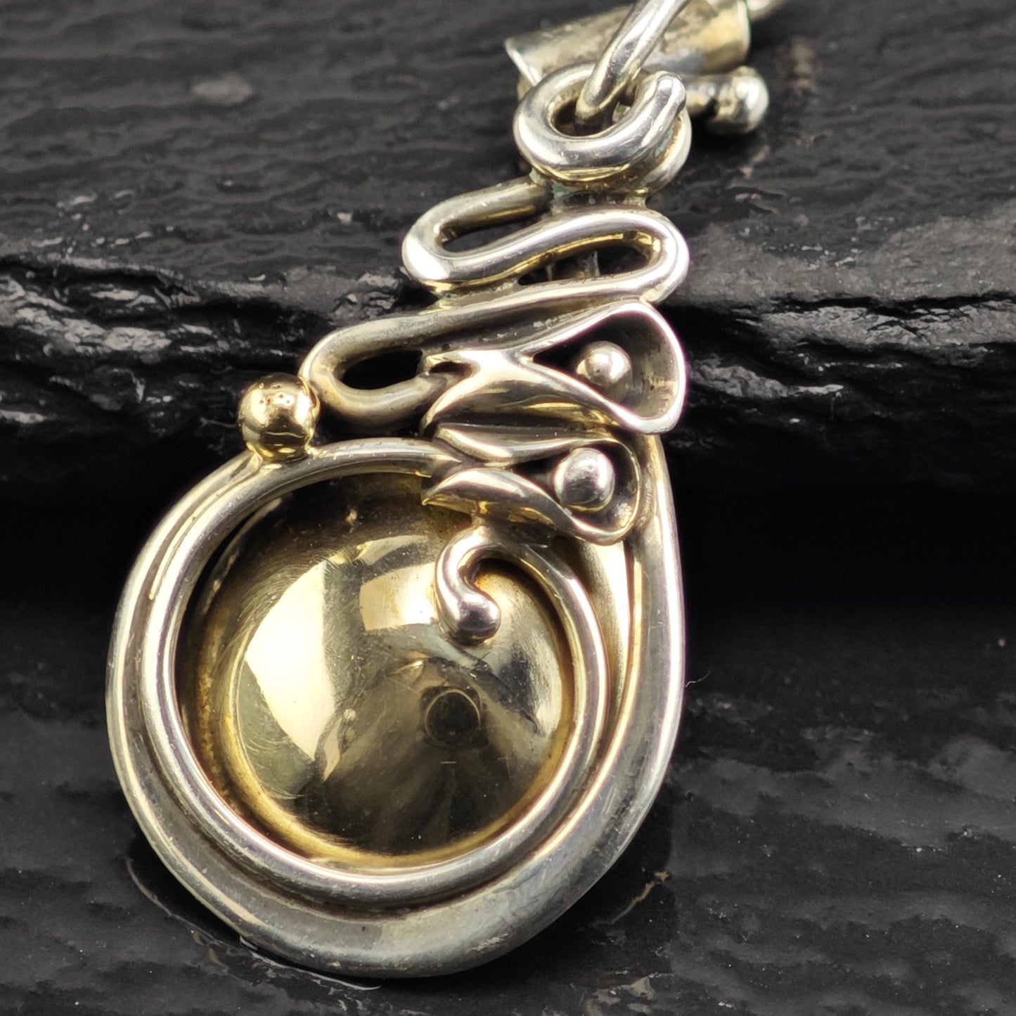 14K Gold Accent Sterling Silver Pendant P3047
