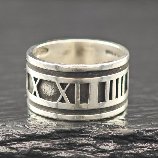 Tiffany Wide Atlas Band 1995 Sterling Silver