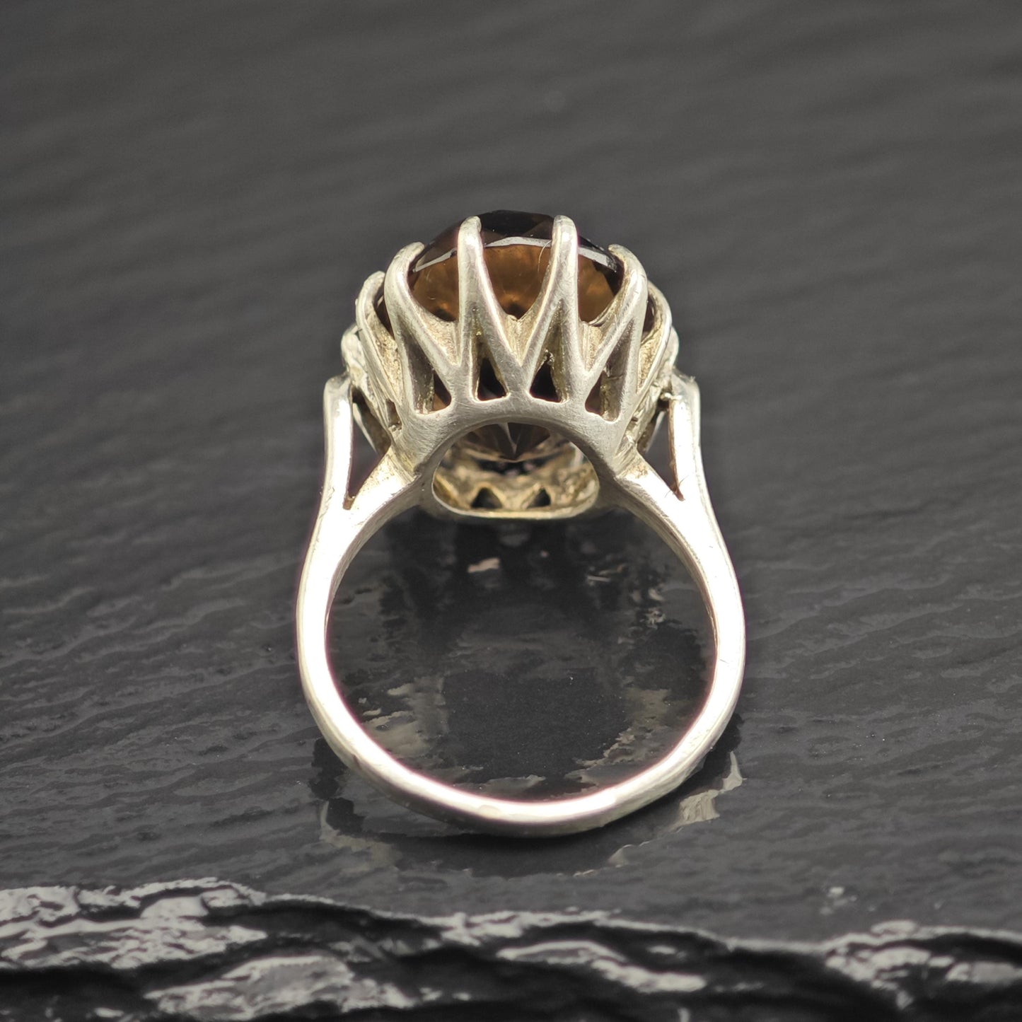 Smoky Quartz Sterling Silver Ring Sz 5 1/2 R6679