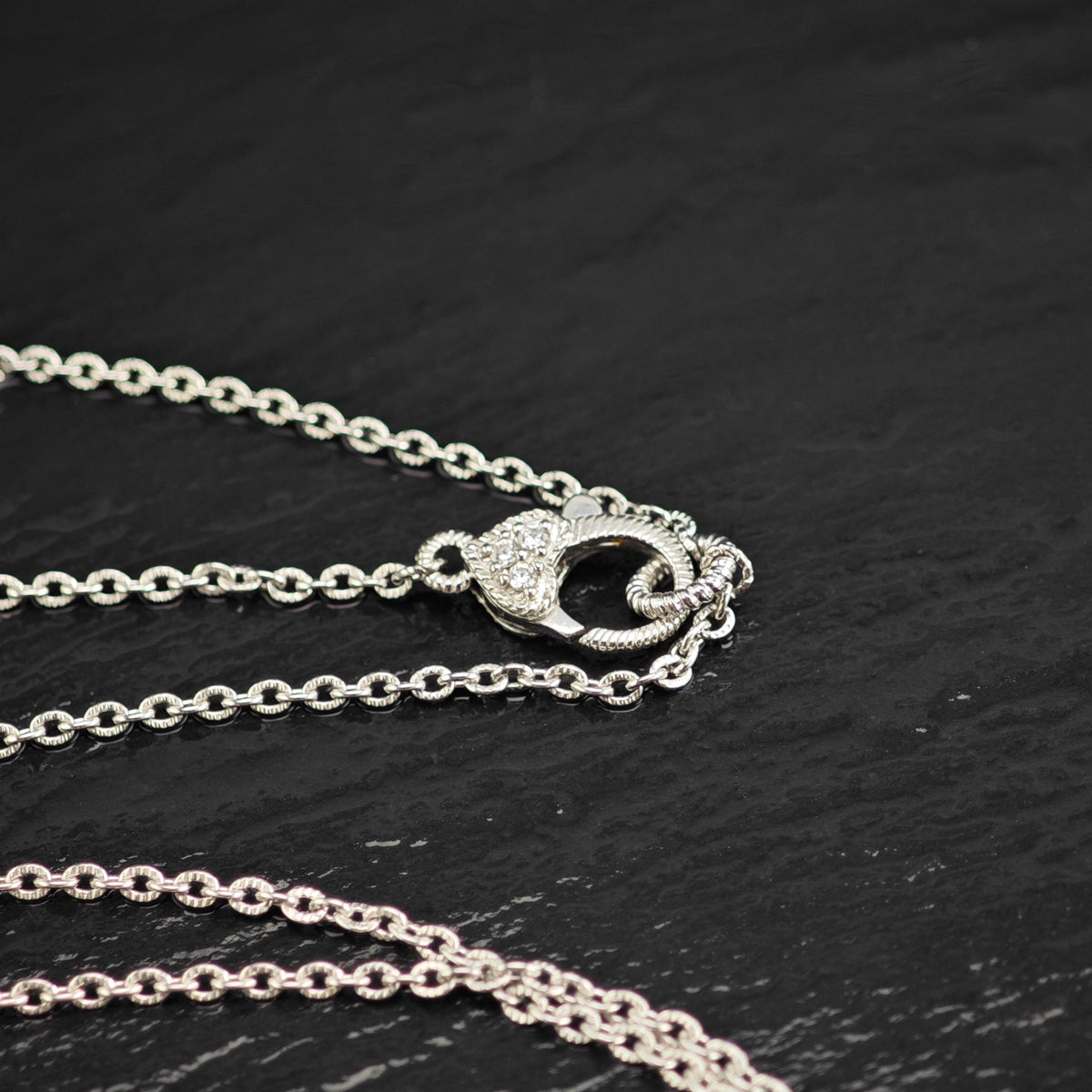 Vintage Judith Ripka CZ Cluster Sterling Silver Necklace N2802