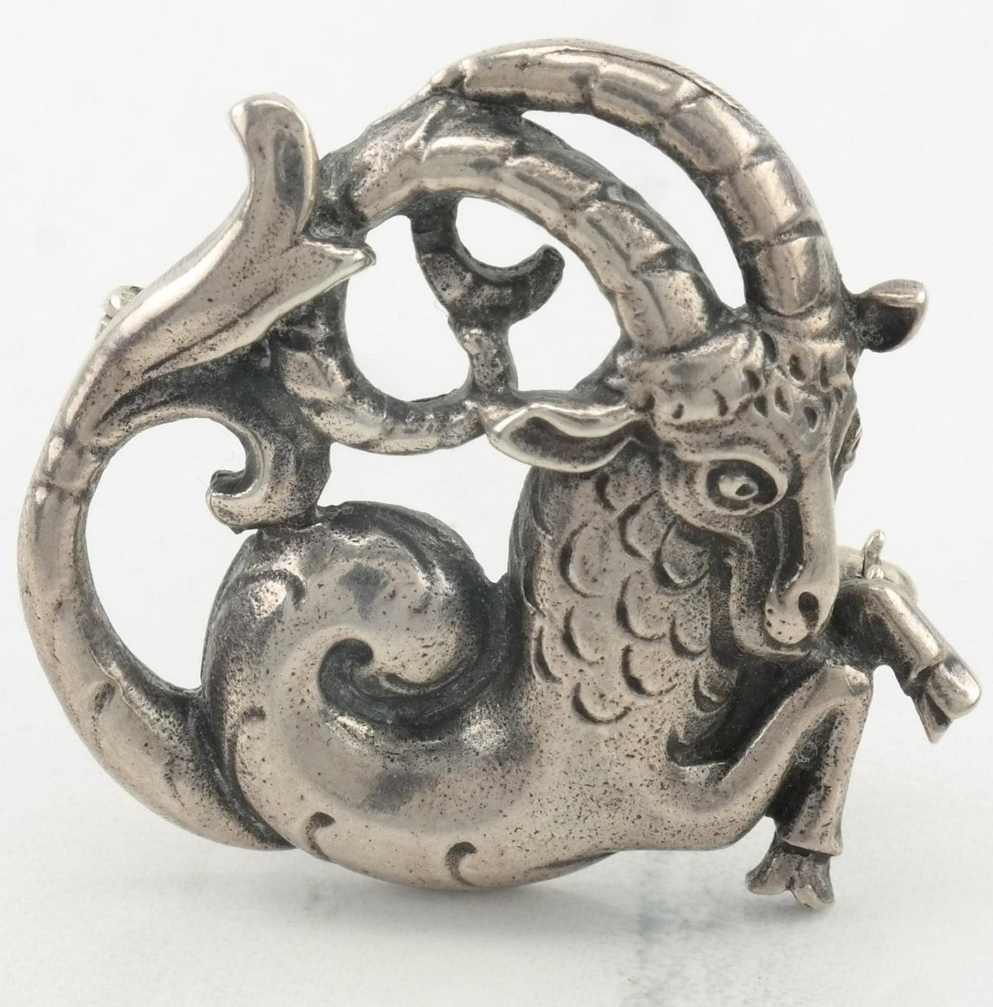 Cini Sterling Silver Zodiac Sign Capricorn Brooch