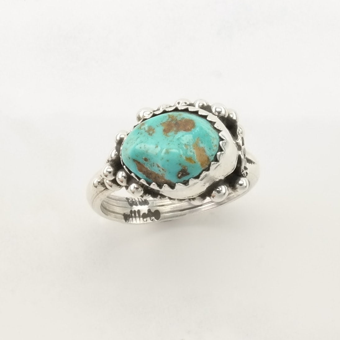 Vintage Native American Silver Ring Turquoise Sterling Blue Size 7