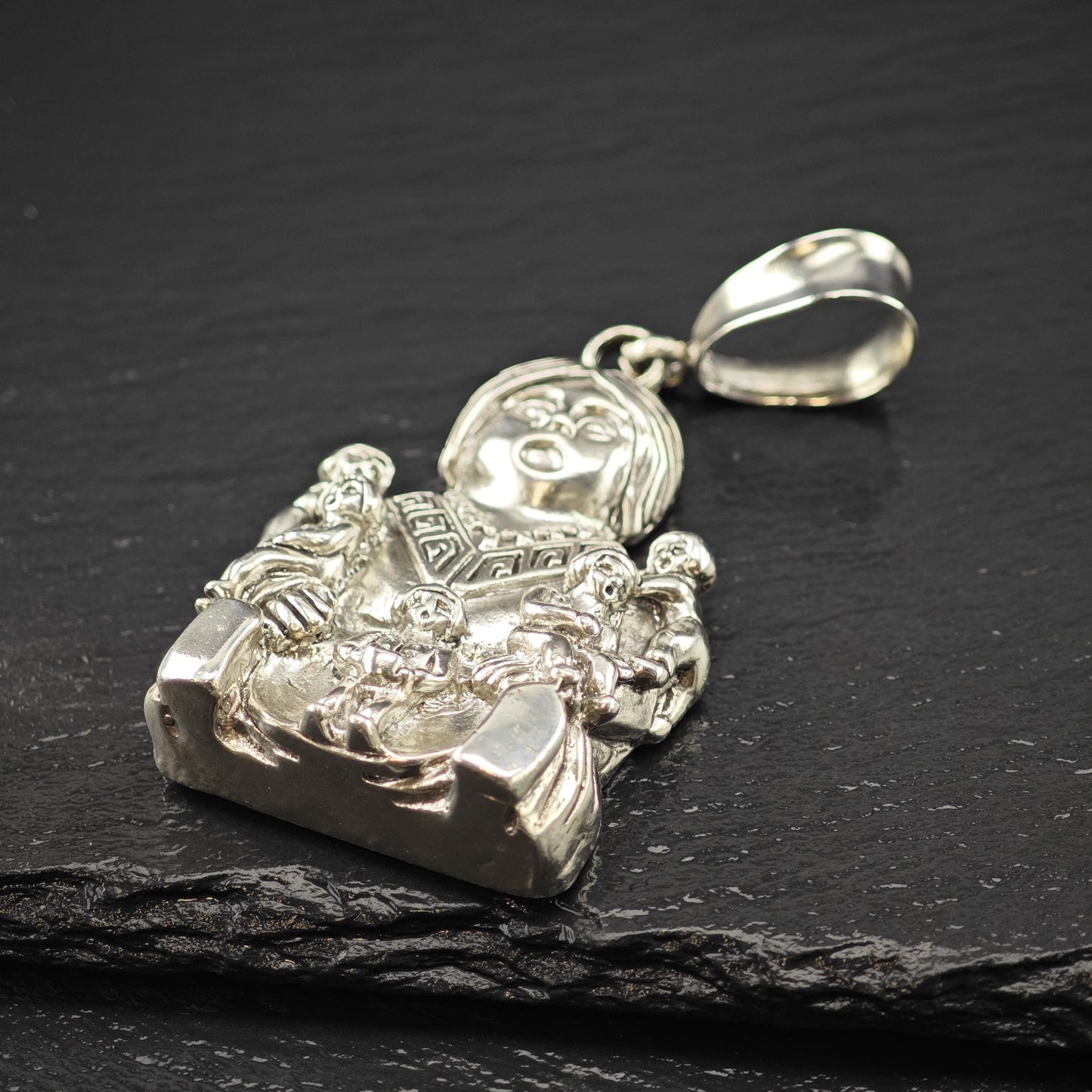 Native American Storyteller Fertility Pendant Sterling Silver P2828