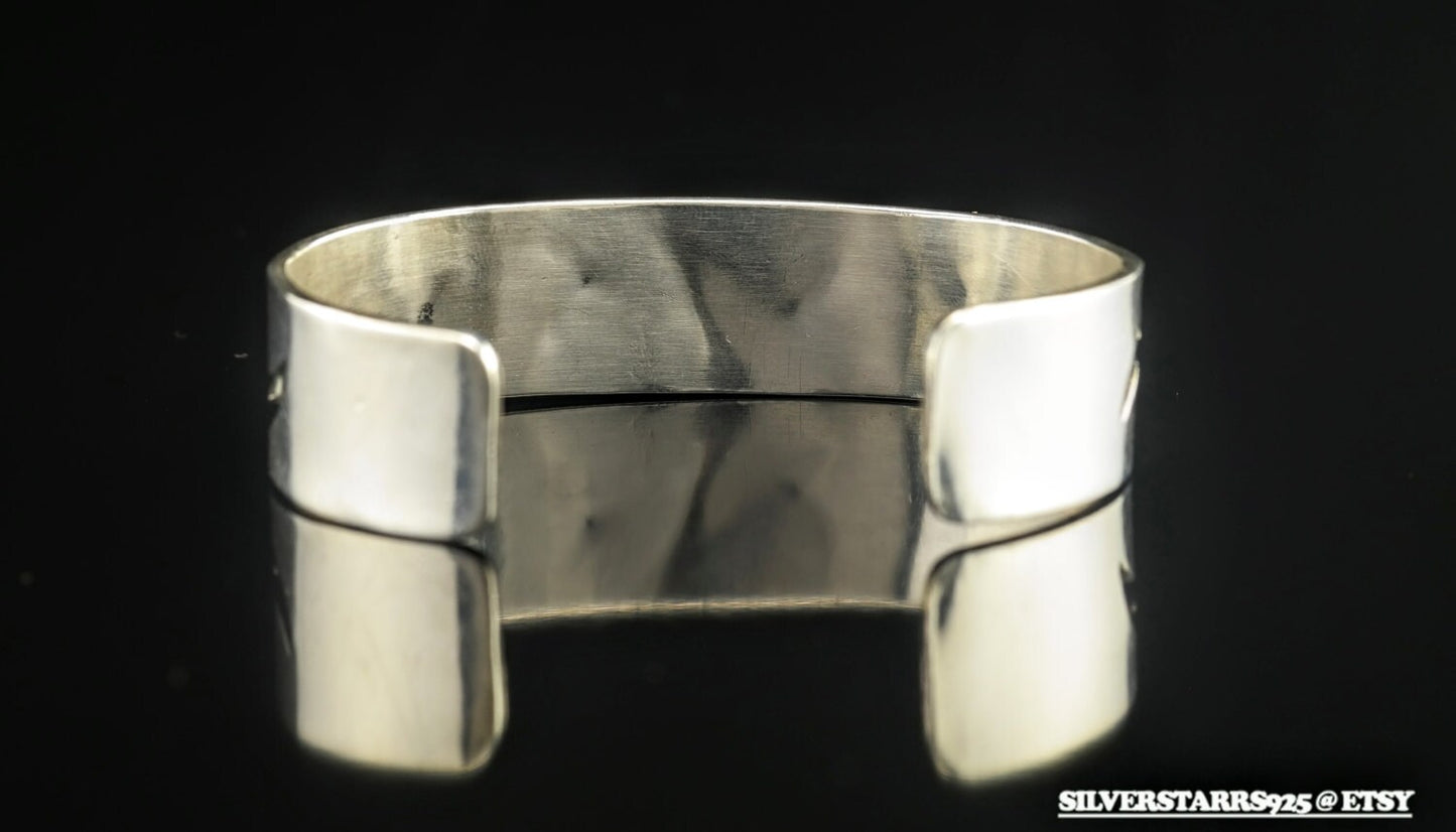 Sterling Silver Incise Cuff Bracelet 6"