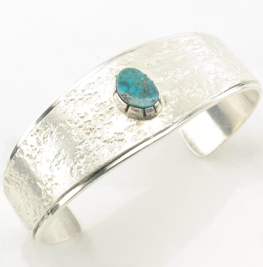 Native American Sterling Silver High Grade Spider Web Turquoise Cuff Bracelet