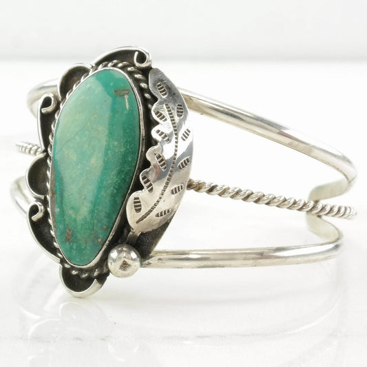 Native American Sterling Silver Cuff Bracelet Turquoise