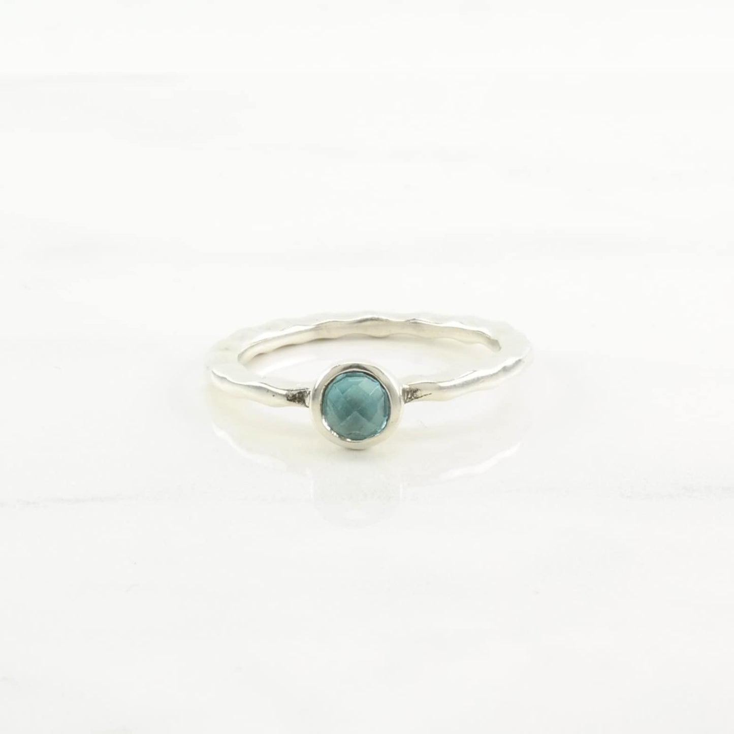 Michael Dawkins Sterling Silver Ring, Topaz Stackable Blue Size 10