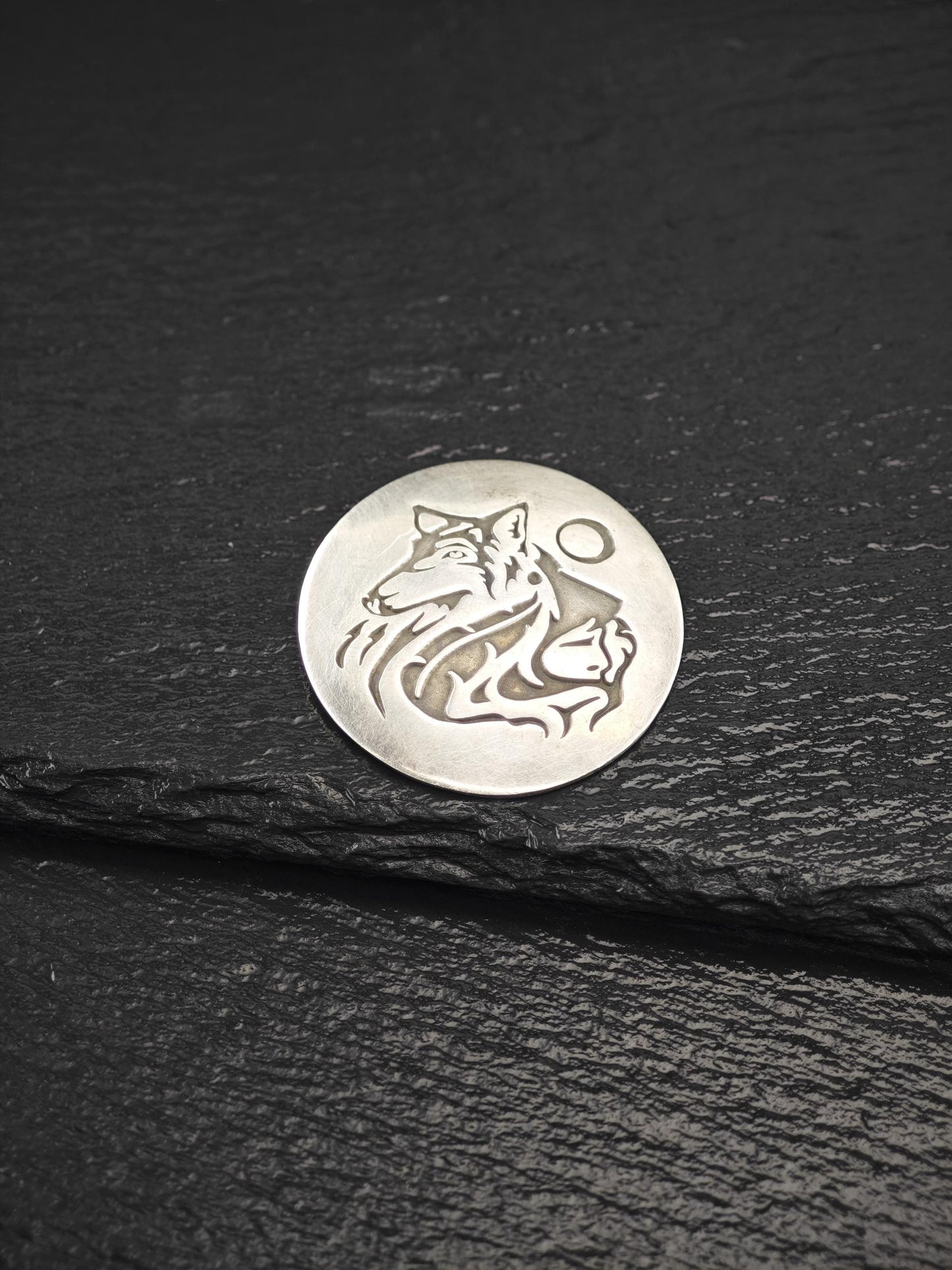 MAG, Jeanne Gamble Wolf, Moon Overlay Brooch/Pendant Sterling Silver