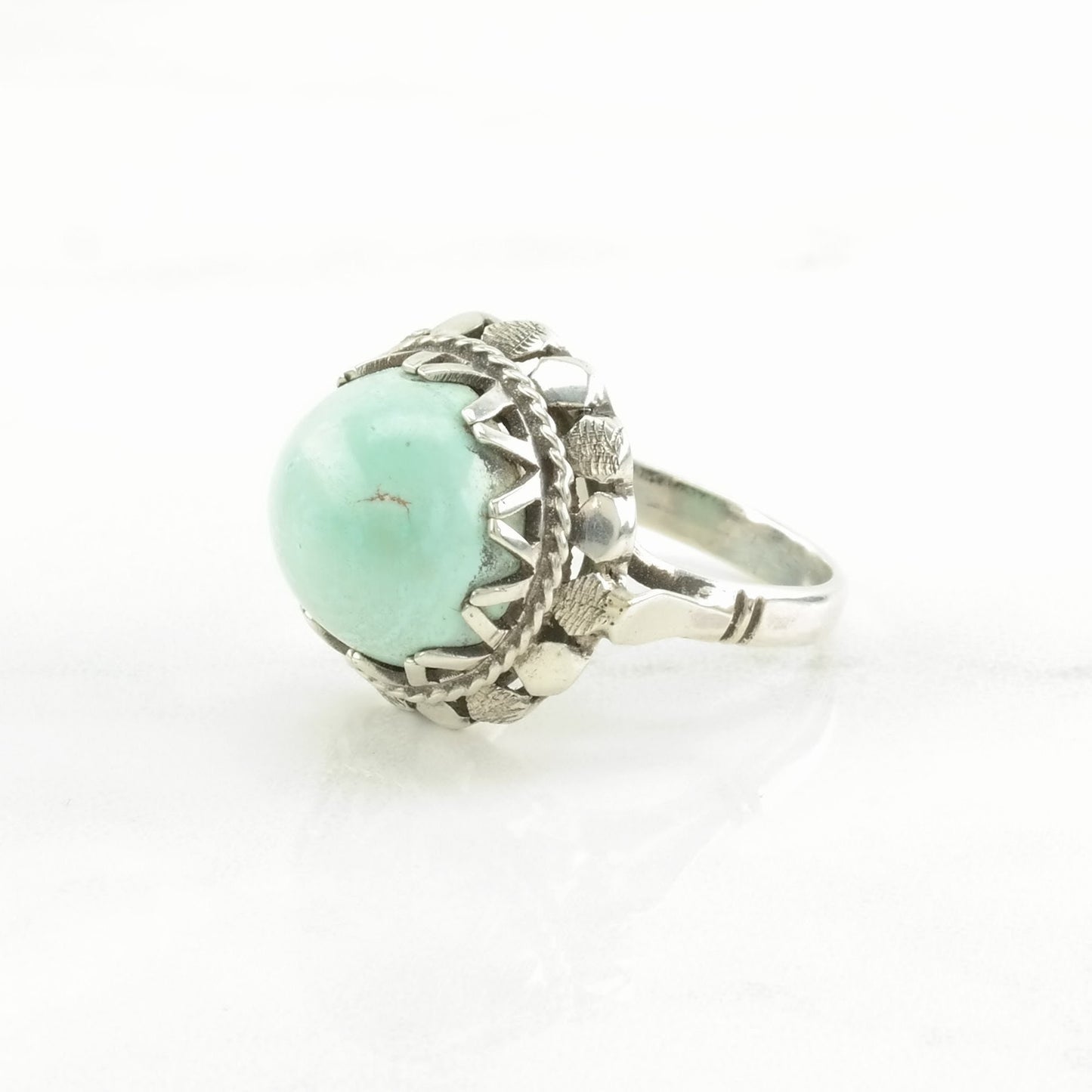 Sterling Silver Ring Turquoise Like Dry Creek Color Light Blue Size 8