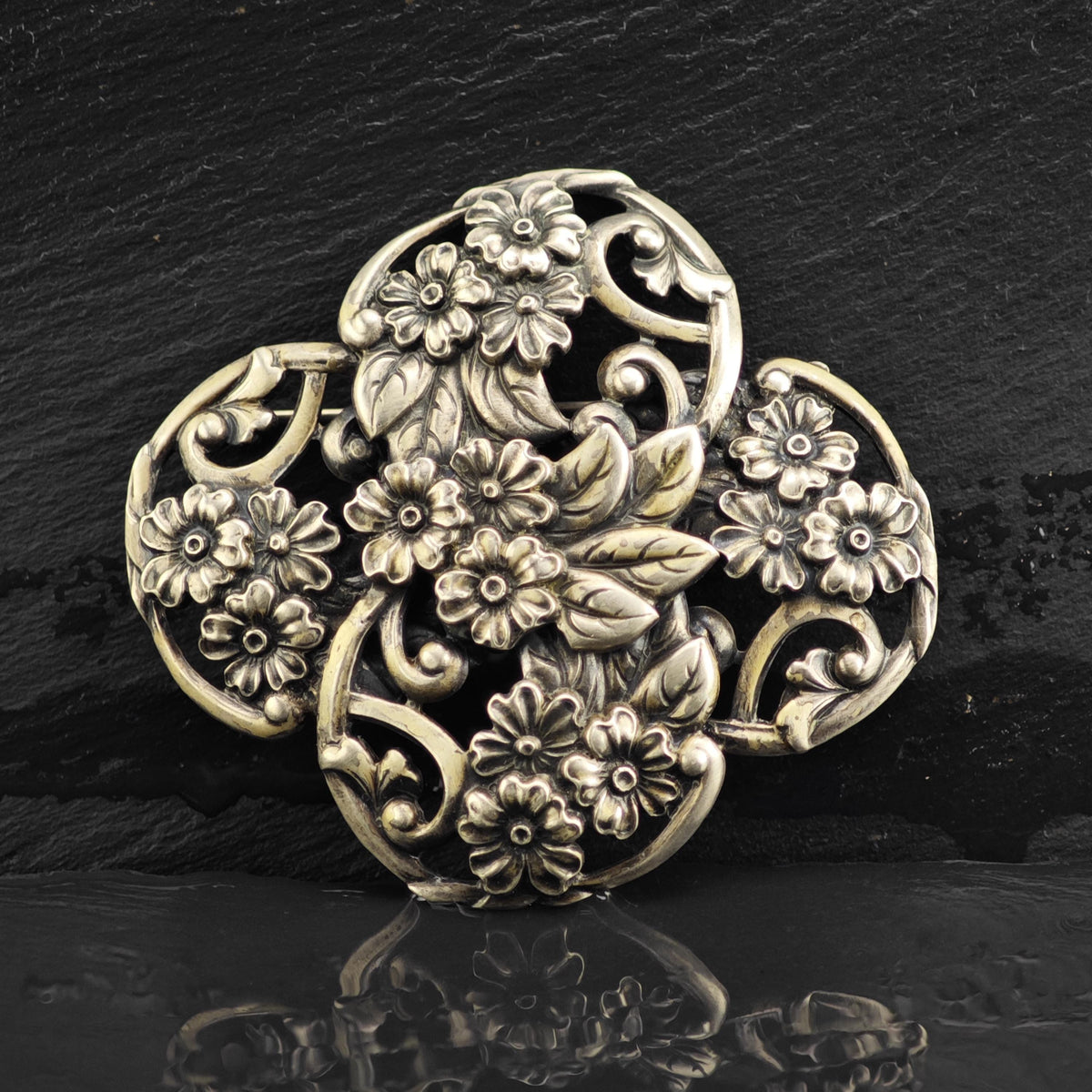 Norseland Floral Sterling Silver Brooch B2250