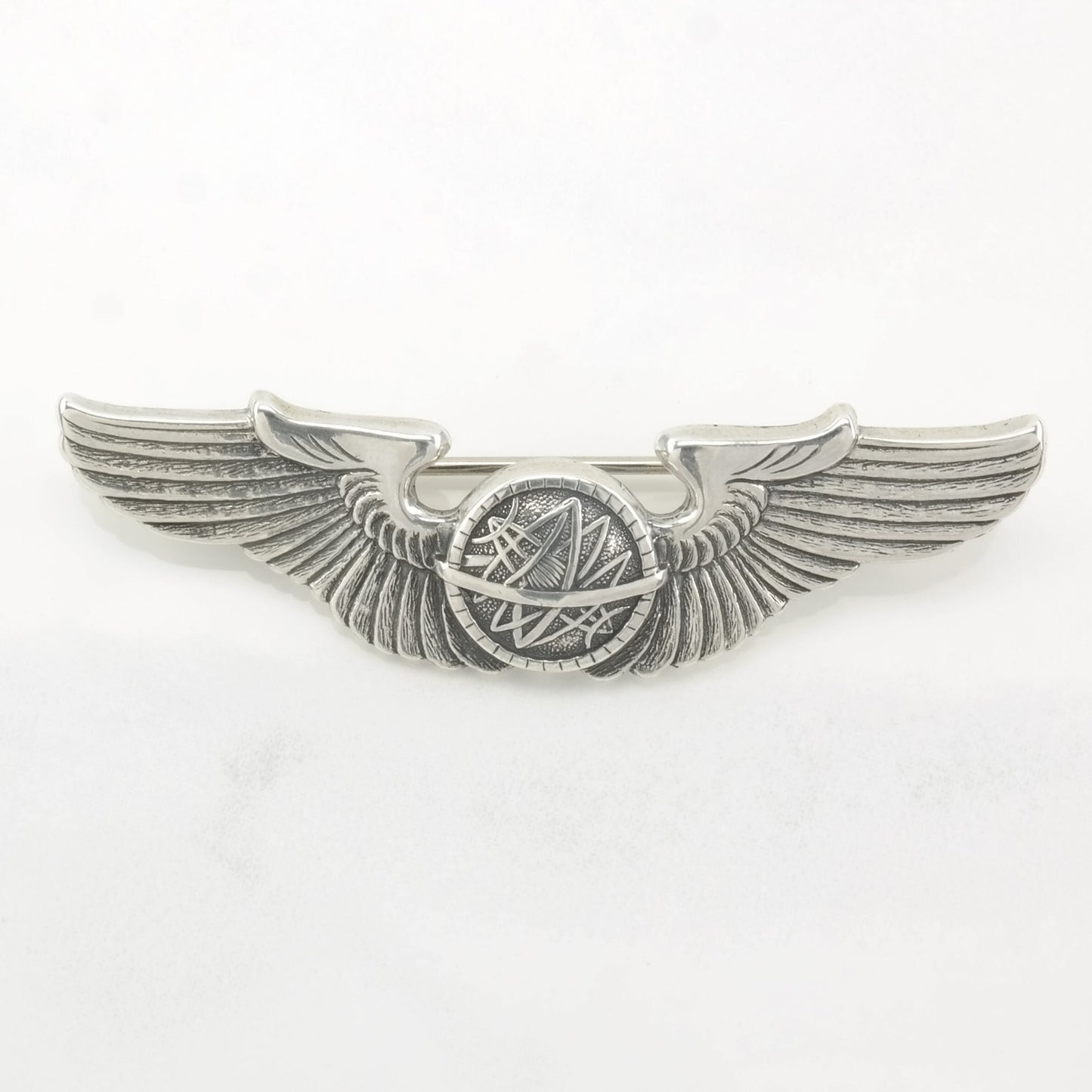 Silver Brooch Navigator Wings WW2, Airforce Sterling