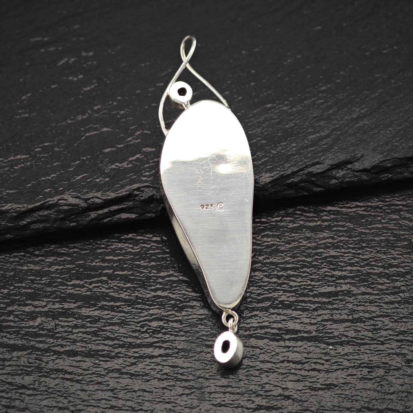 Carved Goddess Face, Garnet Pendant Sterling Silver P2816